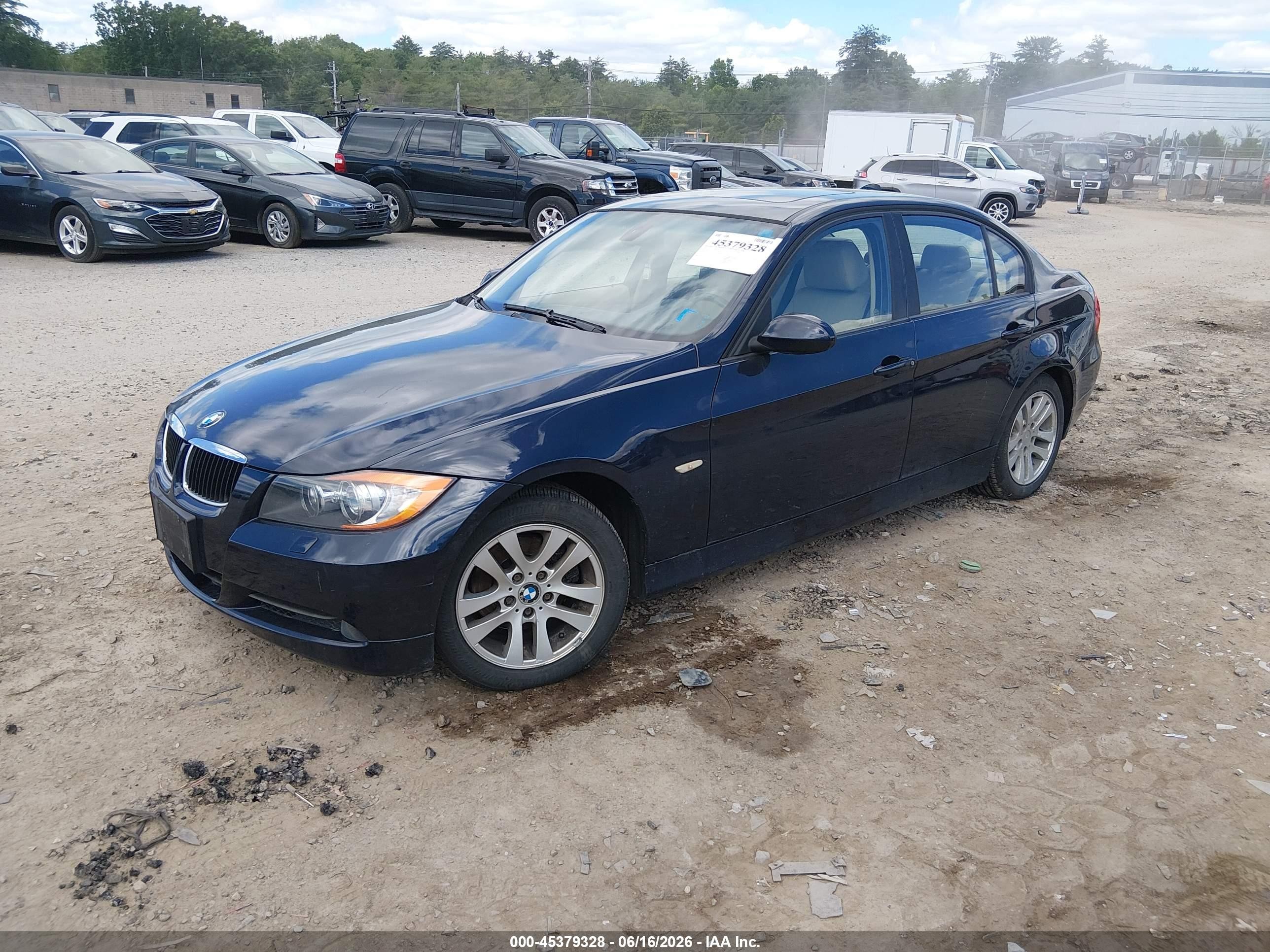 2007 Bmw 328xi   Синий vin: WBAVC93567KX59319