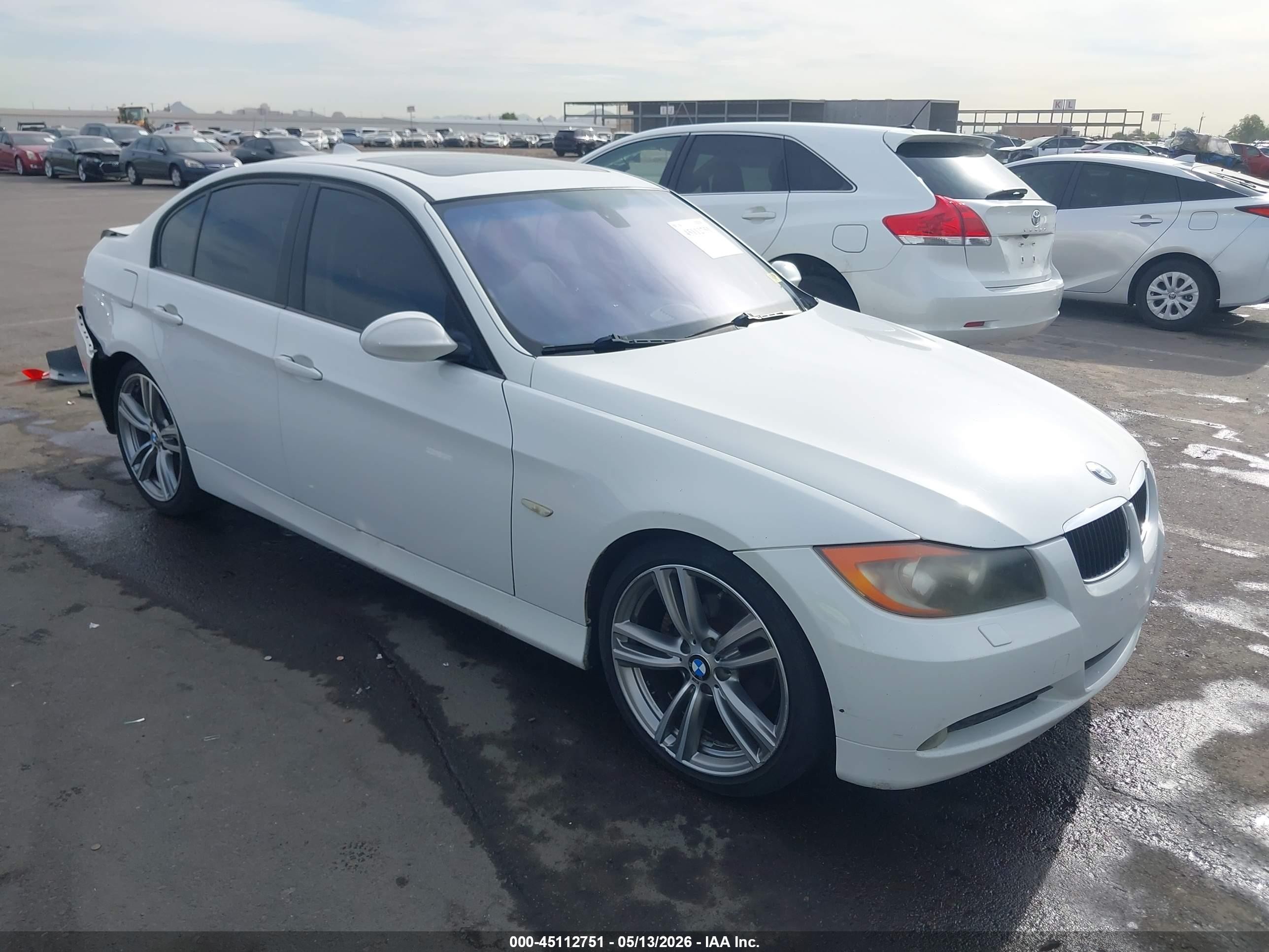 2007 Bmw 328xi   White vin: WBAVC93587K034630