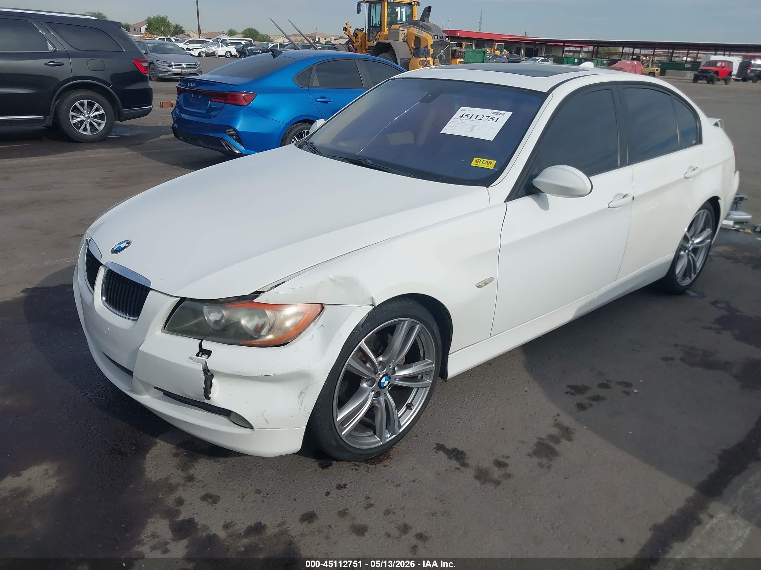 2007 Bmw 328xi   White vin: WBAVC93587K034630