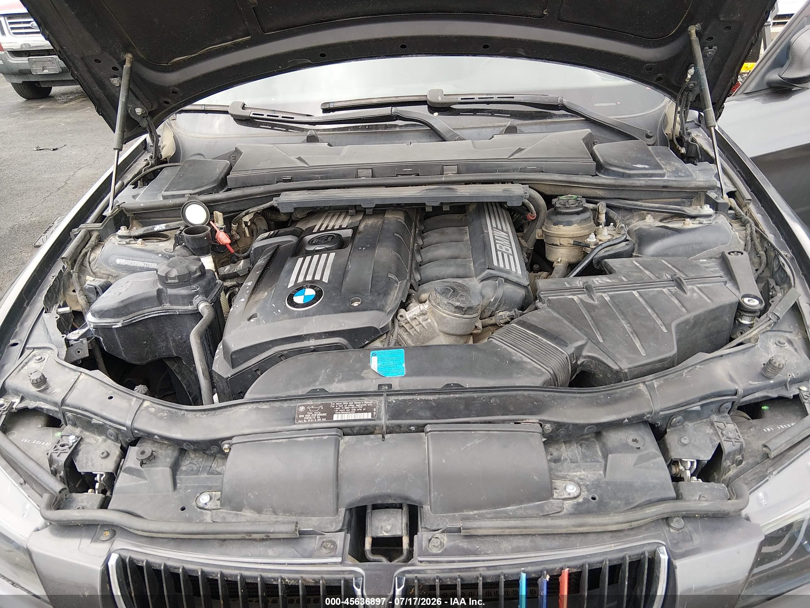 2008 Bmw 328xi   Gray vin: WBAVC93588KZ73066