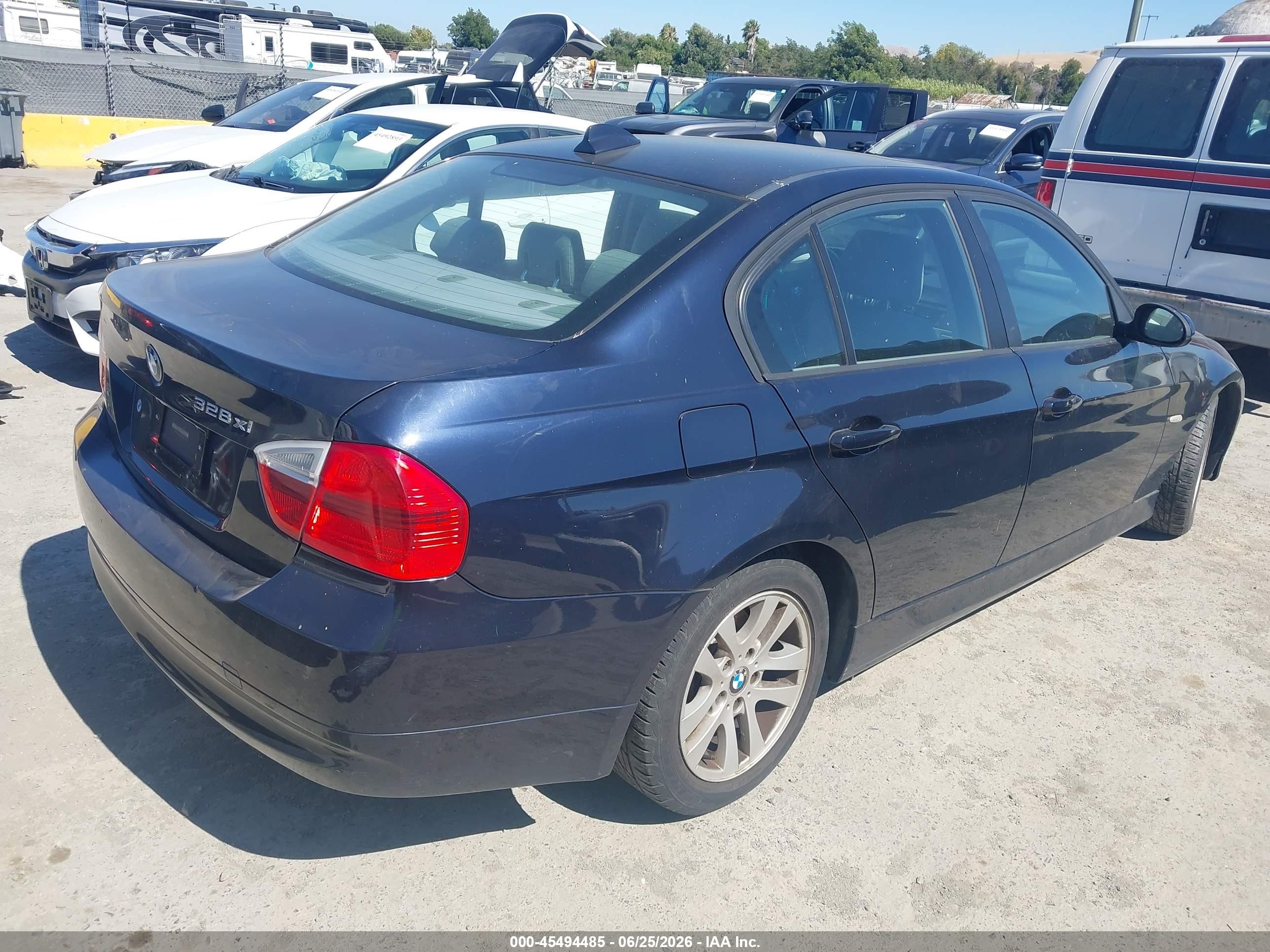 2007 Bmw 328xi   Blue vin: WBAVC93597KX55698