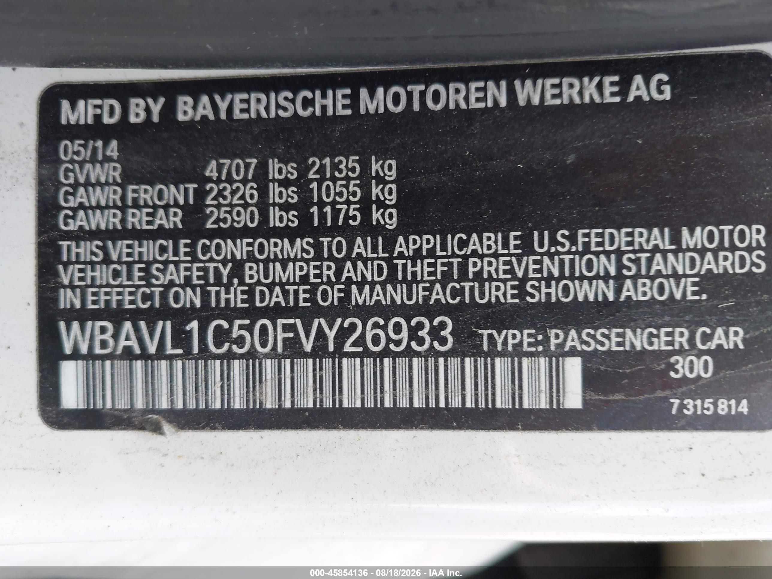 2015 Bmw X1 Xdrive28i White vin: WBAVL1C50FVY26933