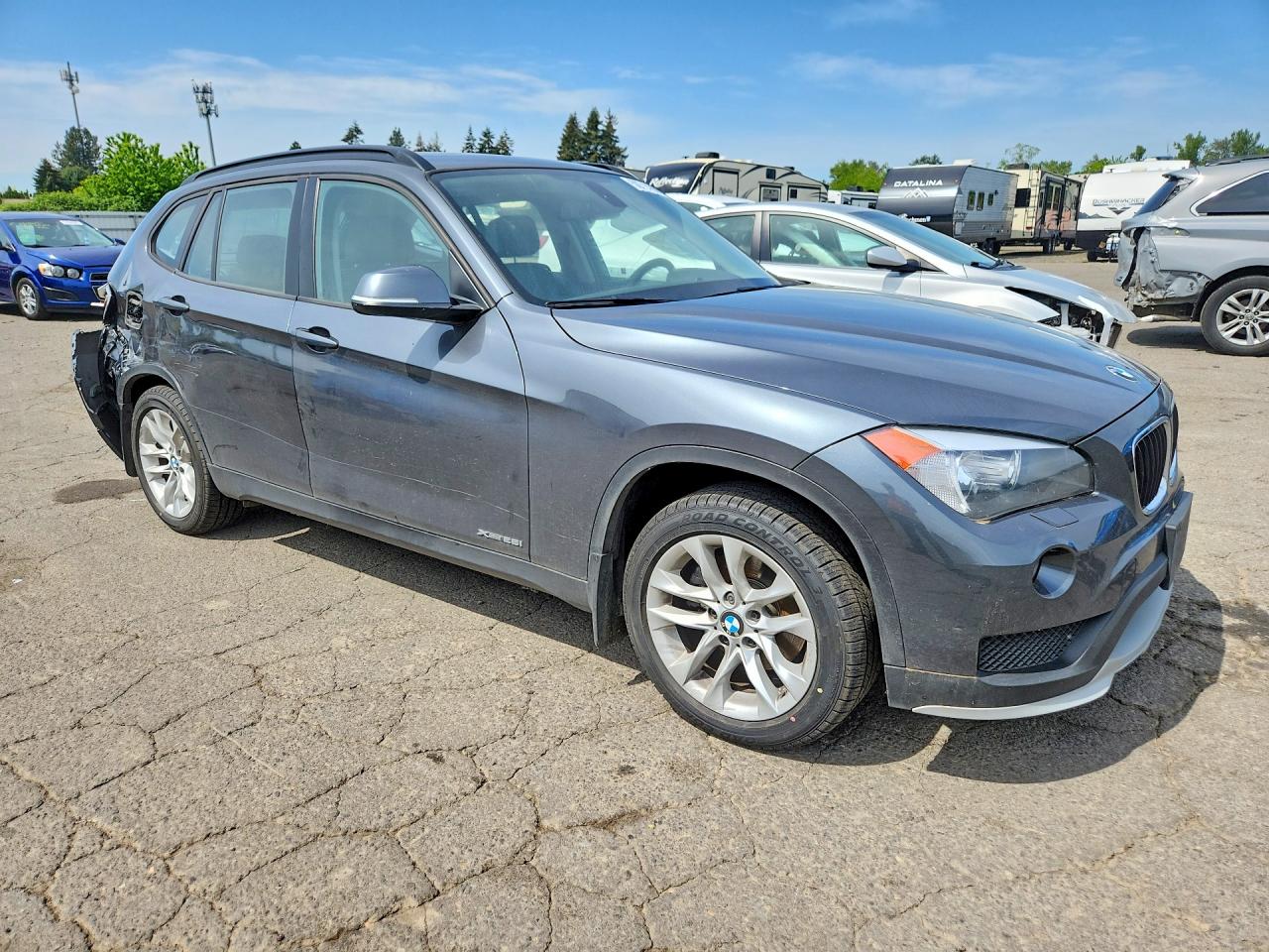 2015 Bmw X1 Xdrive28i Gray vin: WBAVL1C50FVY37186