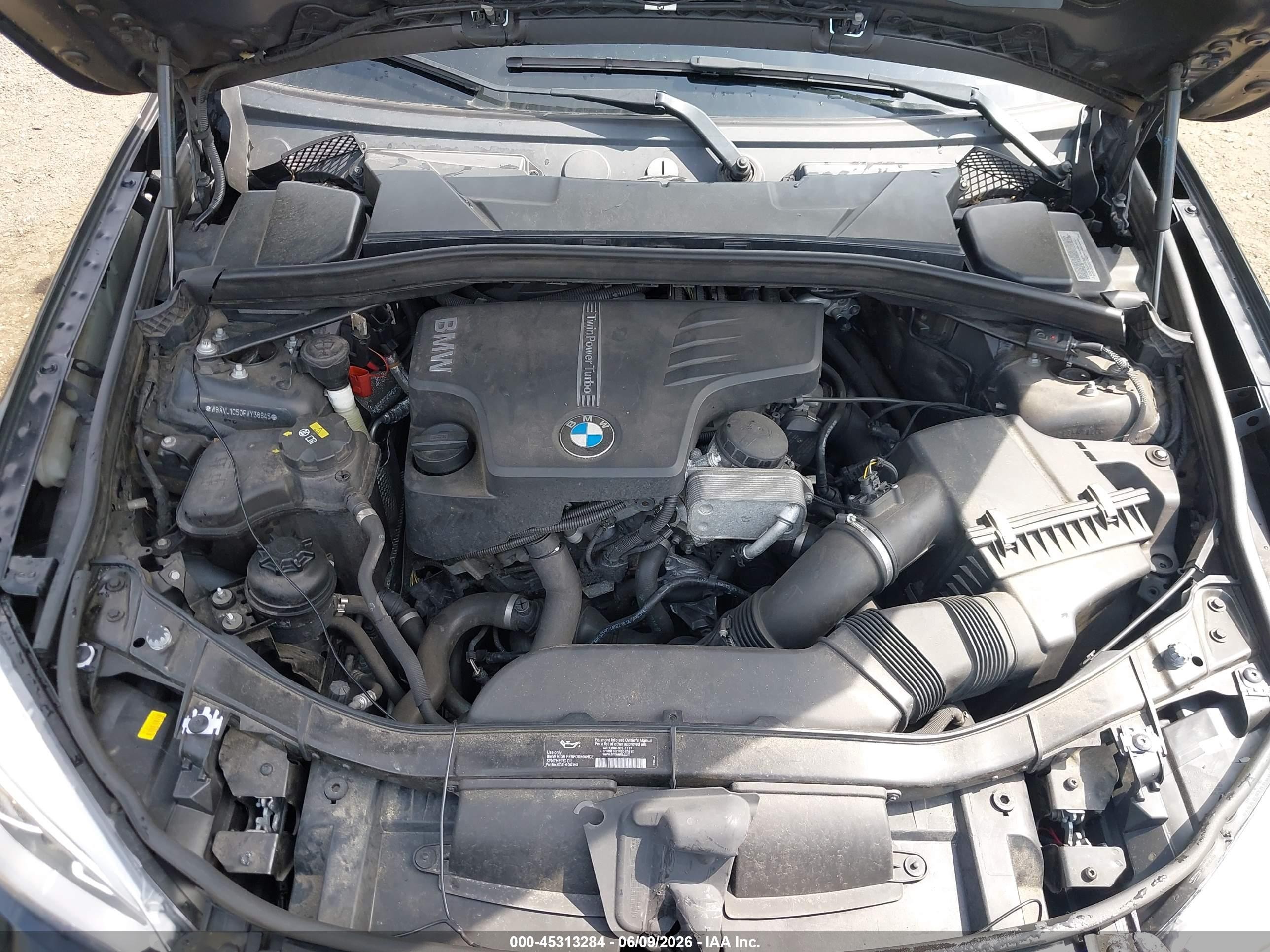 2015 Bmw X1 Xdrive28i Black vin: WBAVL1C50FVY38645