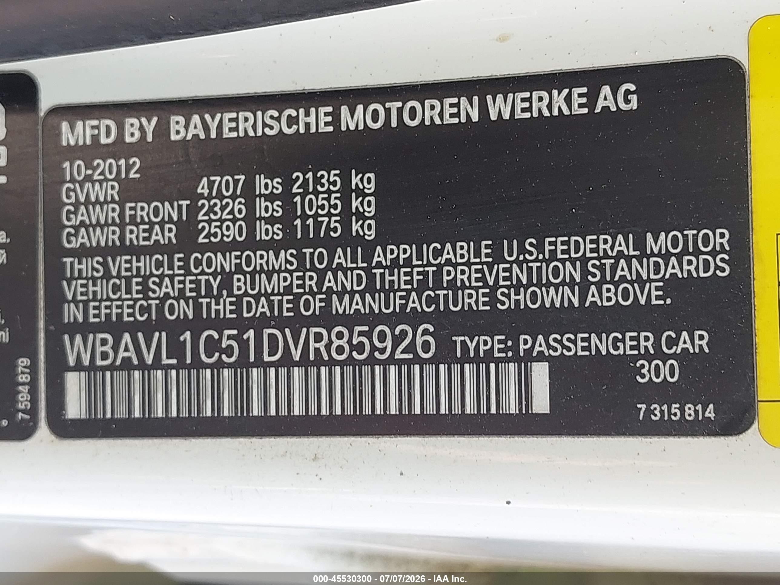 2013 Bmw X1 Xdrive28i White vin: WBAVL1C51DVR85926