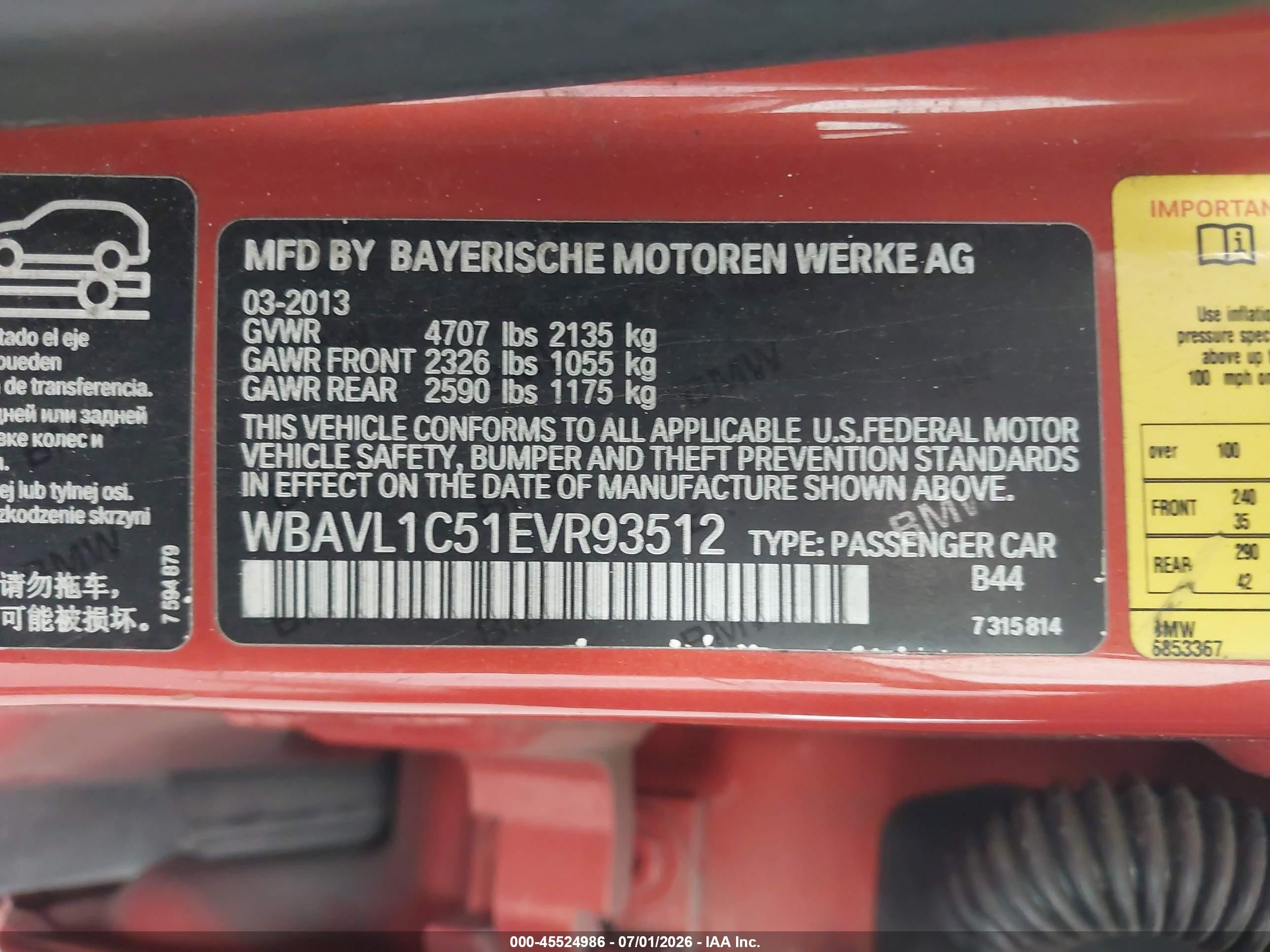 2014 Bmw X1 Xdrive28i Orange vin: WBAVL1C51EVR93512