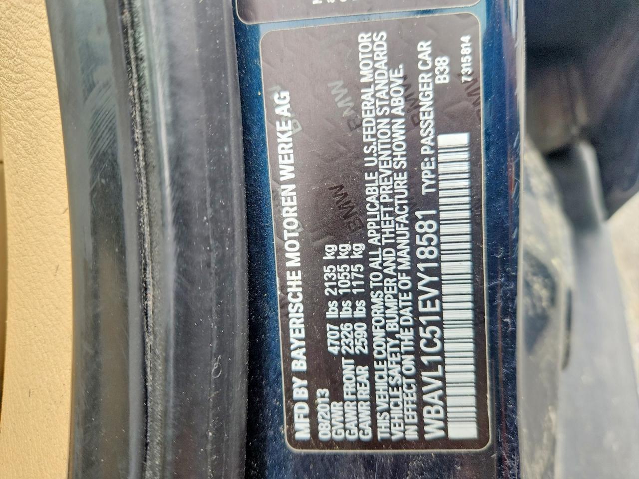 2014 Bmw X1 Xdrive28i Blue vin: WBAVL1C51EVY18581