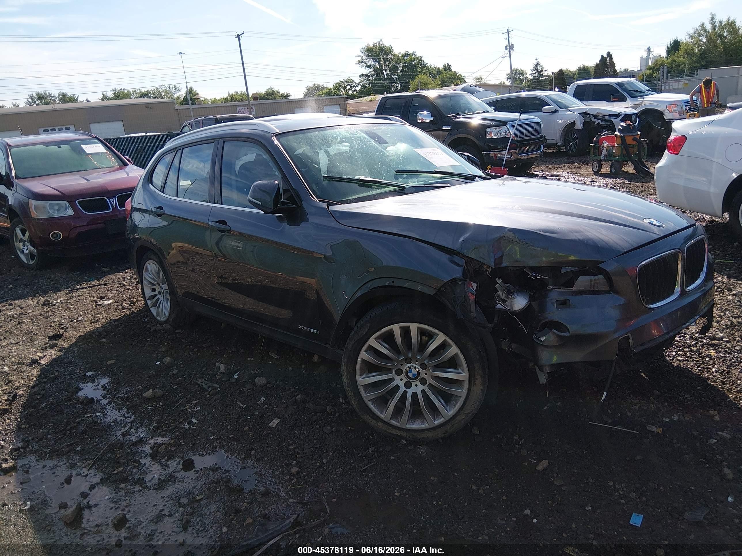 2015 Bmw X1 Xdrive28i Gray vin: WBAVL1C52FVY29803
