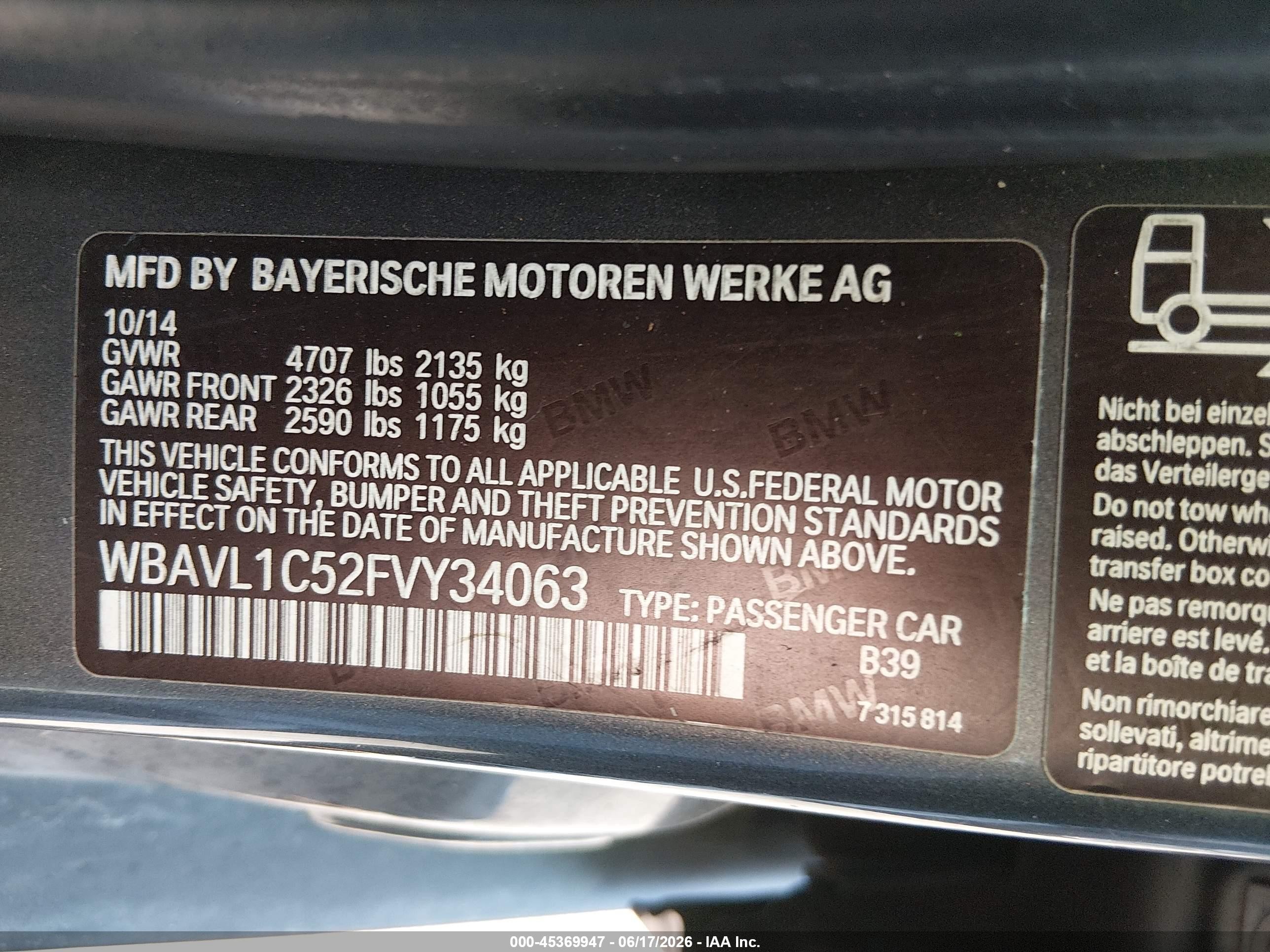 2015 Bmw X1 Xdrive28i Gray vin: WBAVL1C52FVY34063