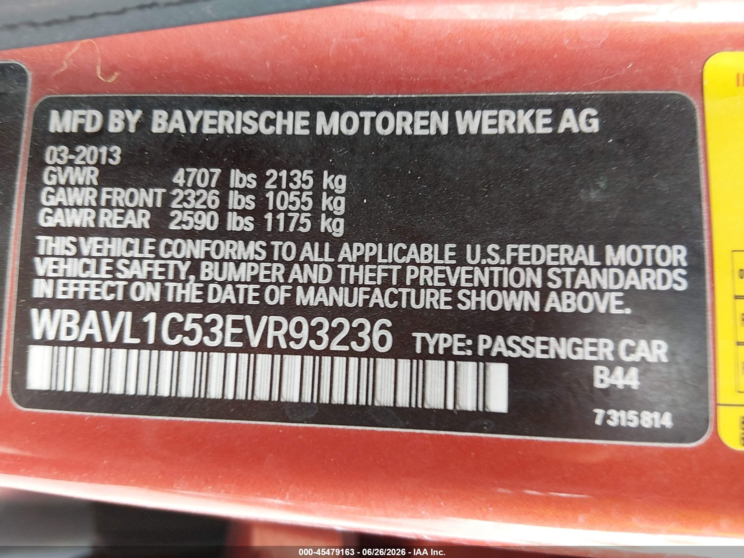 2014 Bmw X1 Xdrive28i Orange vin: WBAVL1C53EVR93236