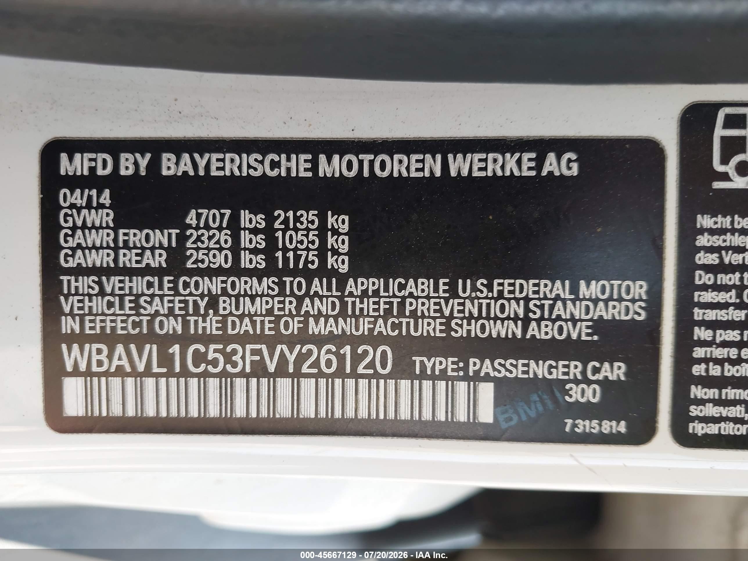 2015 Bmw X1 Xdrive28i White vin: WBAVL1C53FVY26120