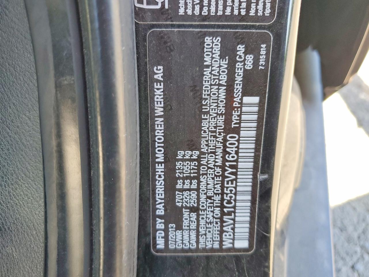 2014 Bmw X1 Xdrive28i Черный vin: WBAVL1C55EVY16400