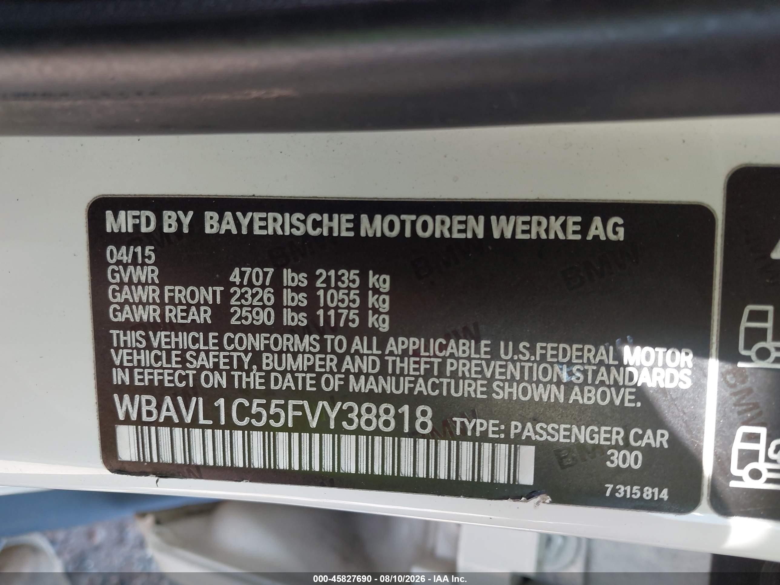 2015 Bmw X1 Xdrive28i White vin: WBAVL1C55FVY38818