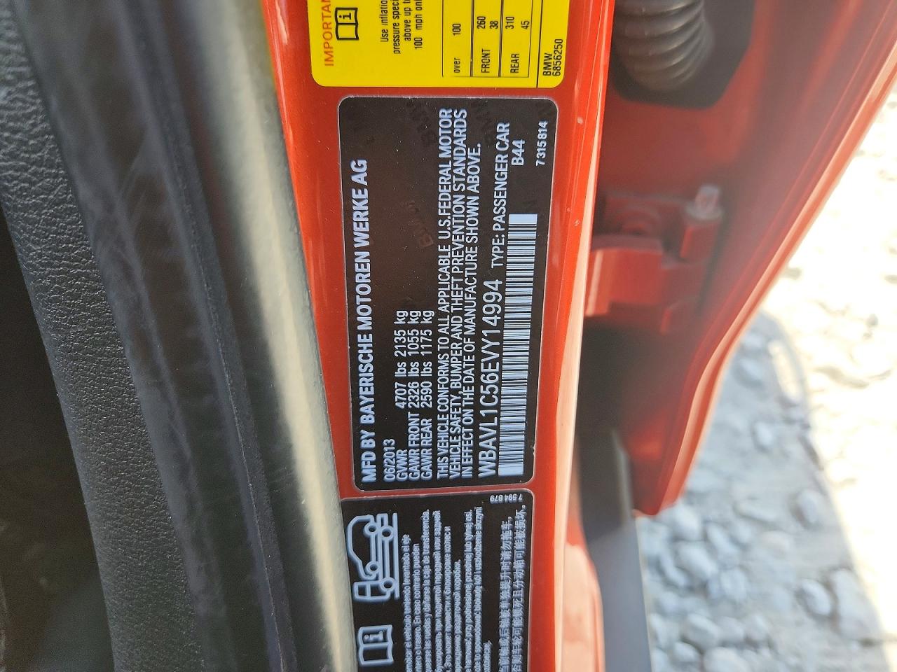 2014 Bmw X1 Xdrive28i Orange vin: WBAVL1C56EVY14994