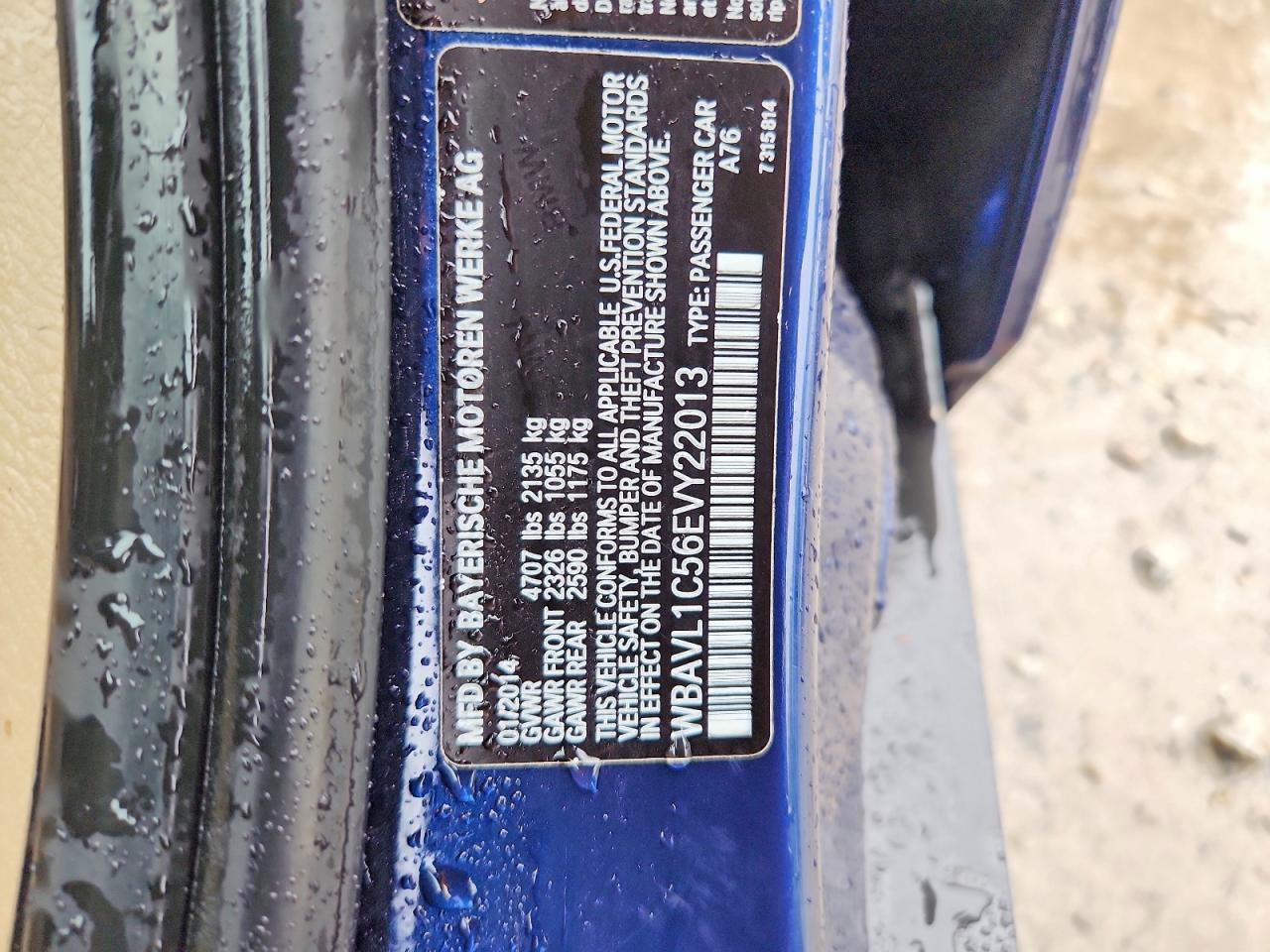 2014 Bmw X1 Xdrive28i Blue vin: WBAVL1C56EVY22013