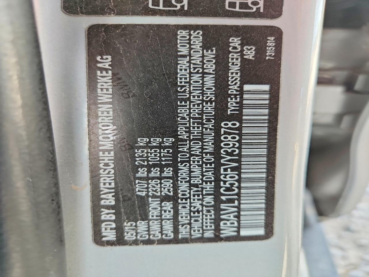2015 Bmw X1 Xdrive28i Silver vin: WBAVL1C56FVY39878