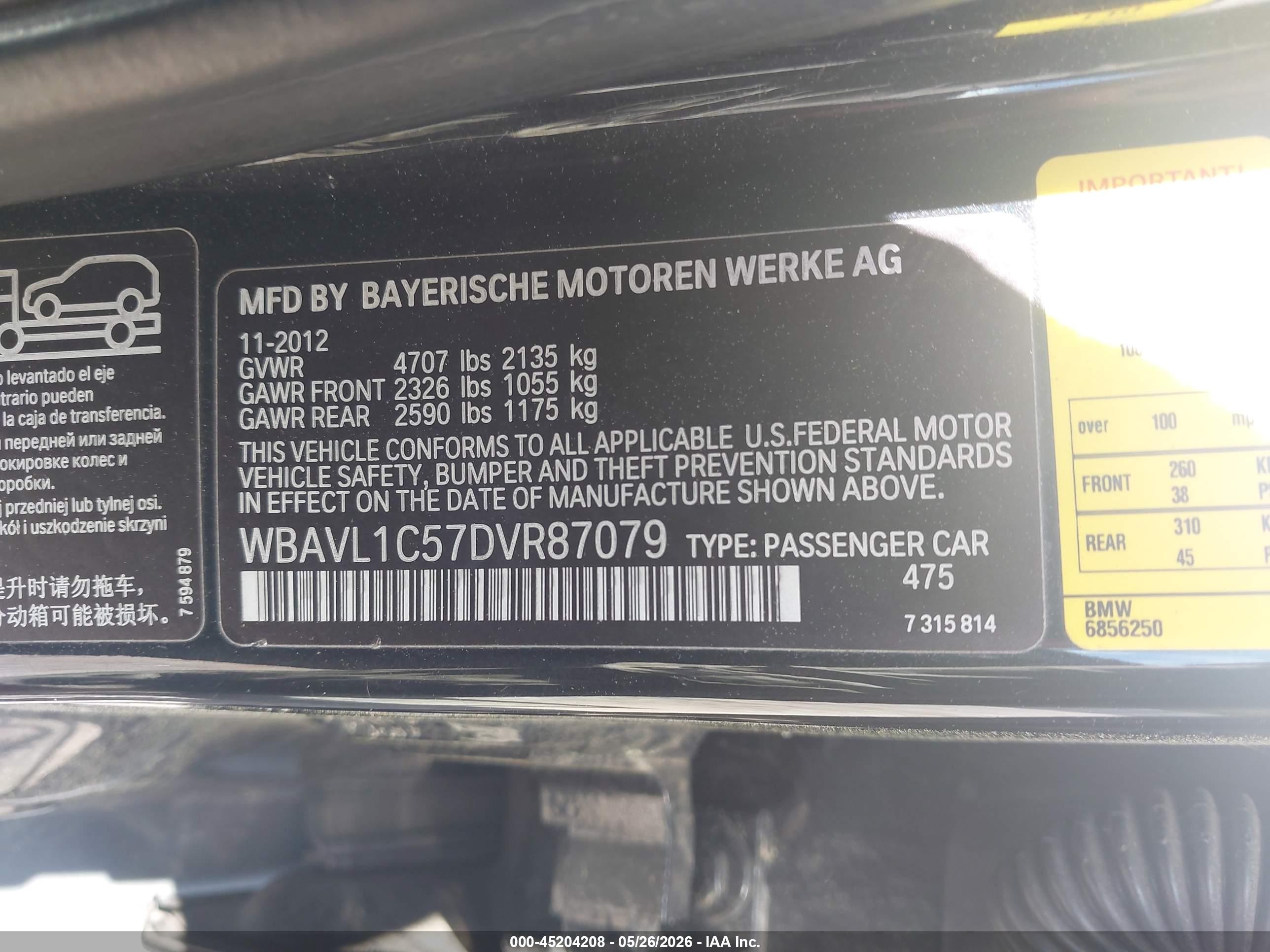 2013 Bmw X1 Xdrive28i Black vin: WBAVL1C57DVR87079