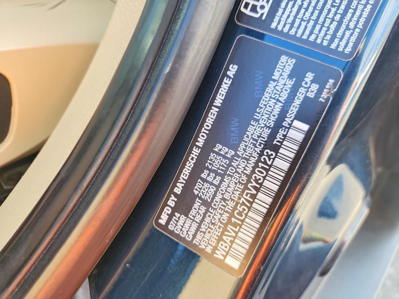 2015 Bmw X1 Xdrive28i Blue vin: WBAVL1C57FVY30123