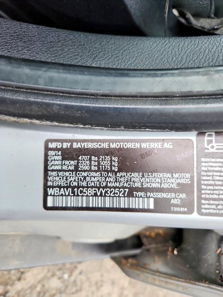 2015 Bmw X1 Xdrive28i Серебряный vin: WBAVL1C58FVY32527