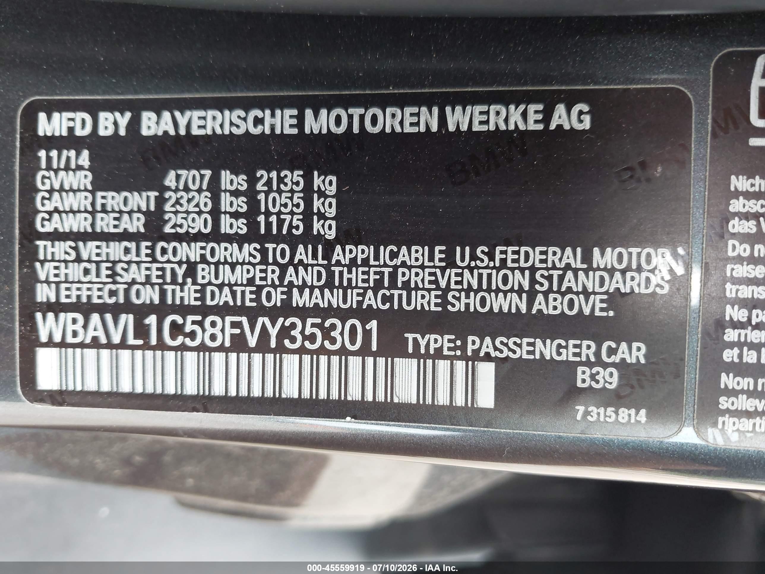 2015 Bmw X1 Xdrive28i Gray vin: WBAVL1C58FVY35301