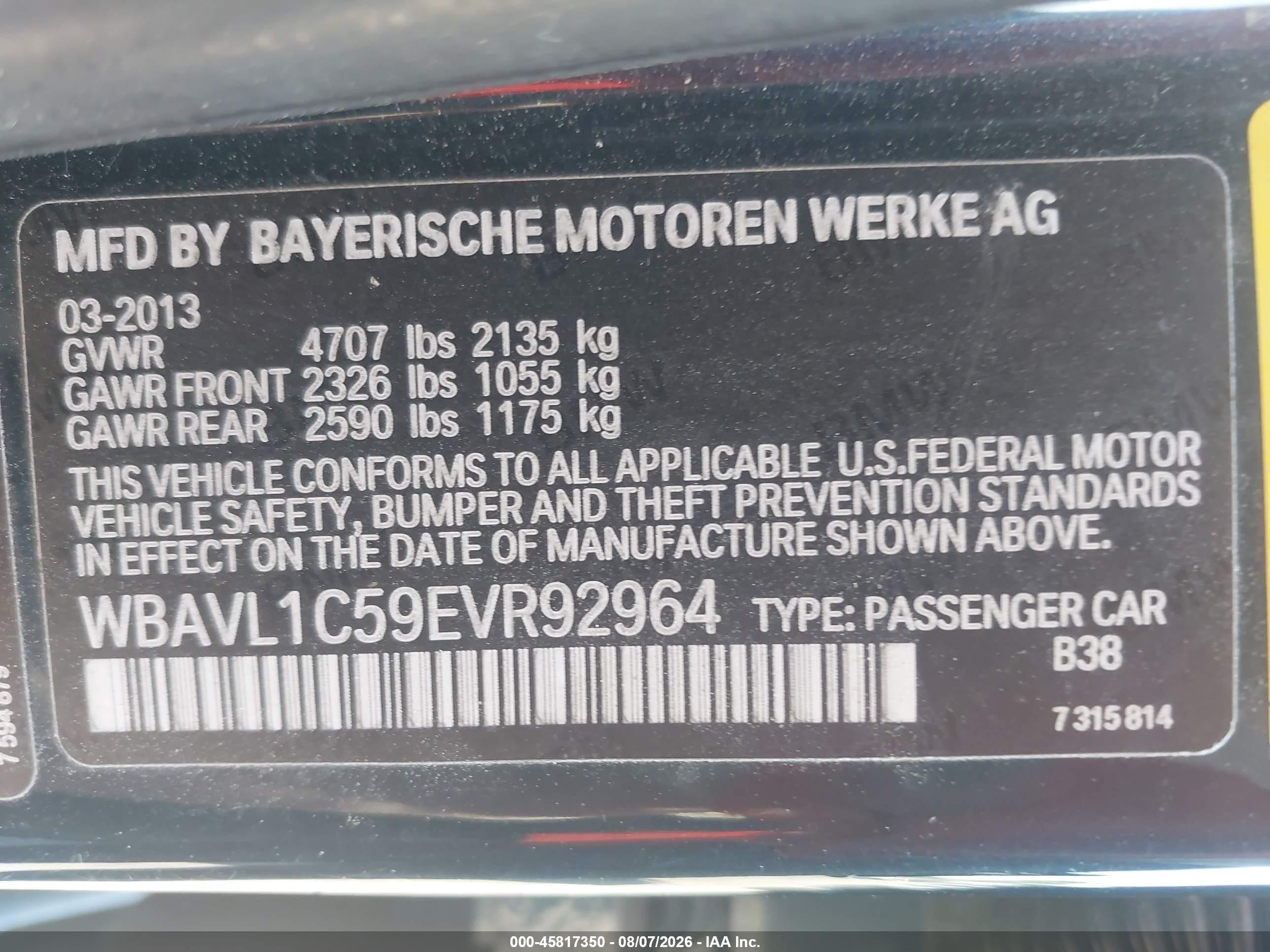 2014 Bmw X1 Xdrive28i Синий vin: WBAVL1C59EVR92964