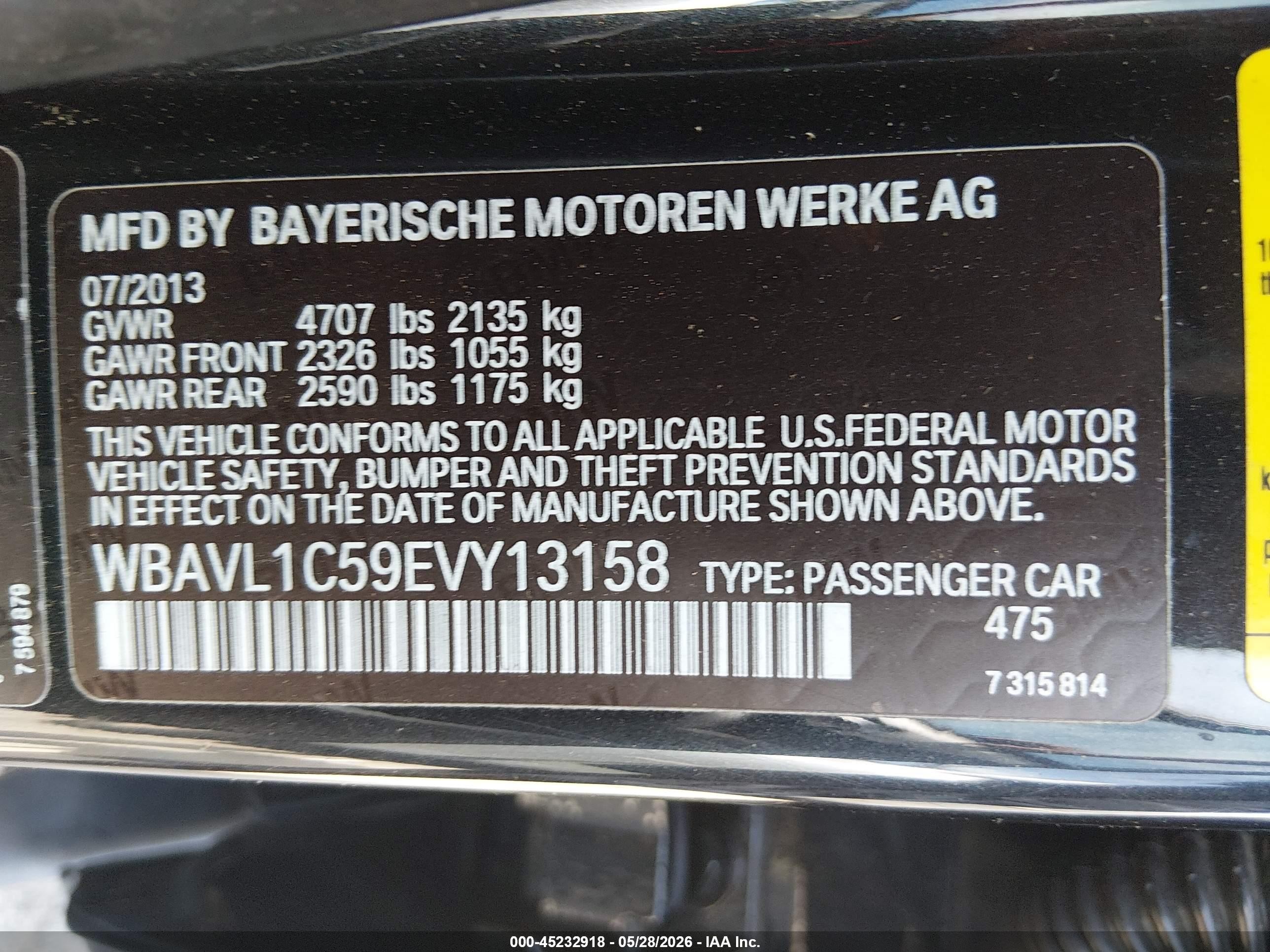 2014 Bmw X1 Xdrive28i Black vin: WBAVL1C59EVY13158