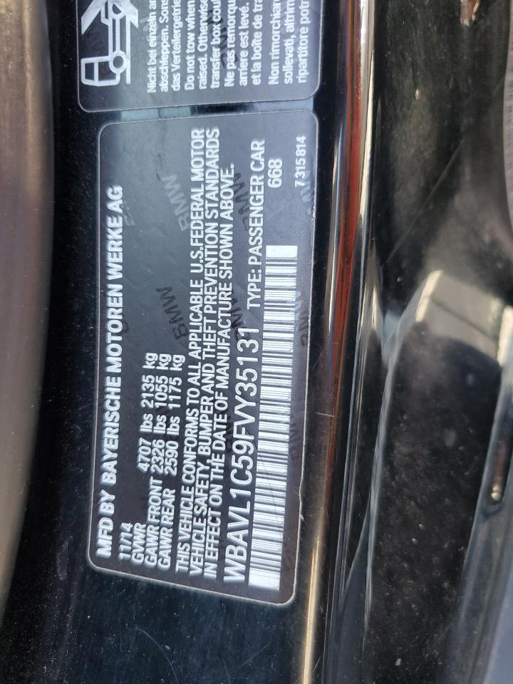 2015 Bmw X1 Xdrive28i Black vin: WBAVL1C59FVY35131