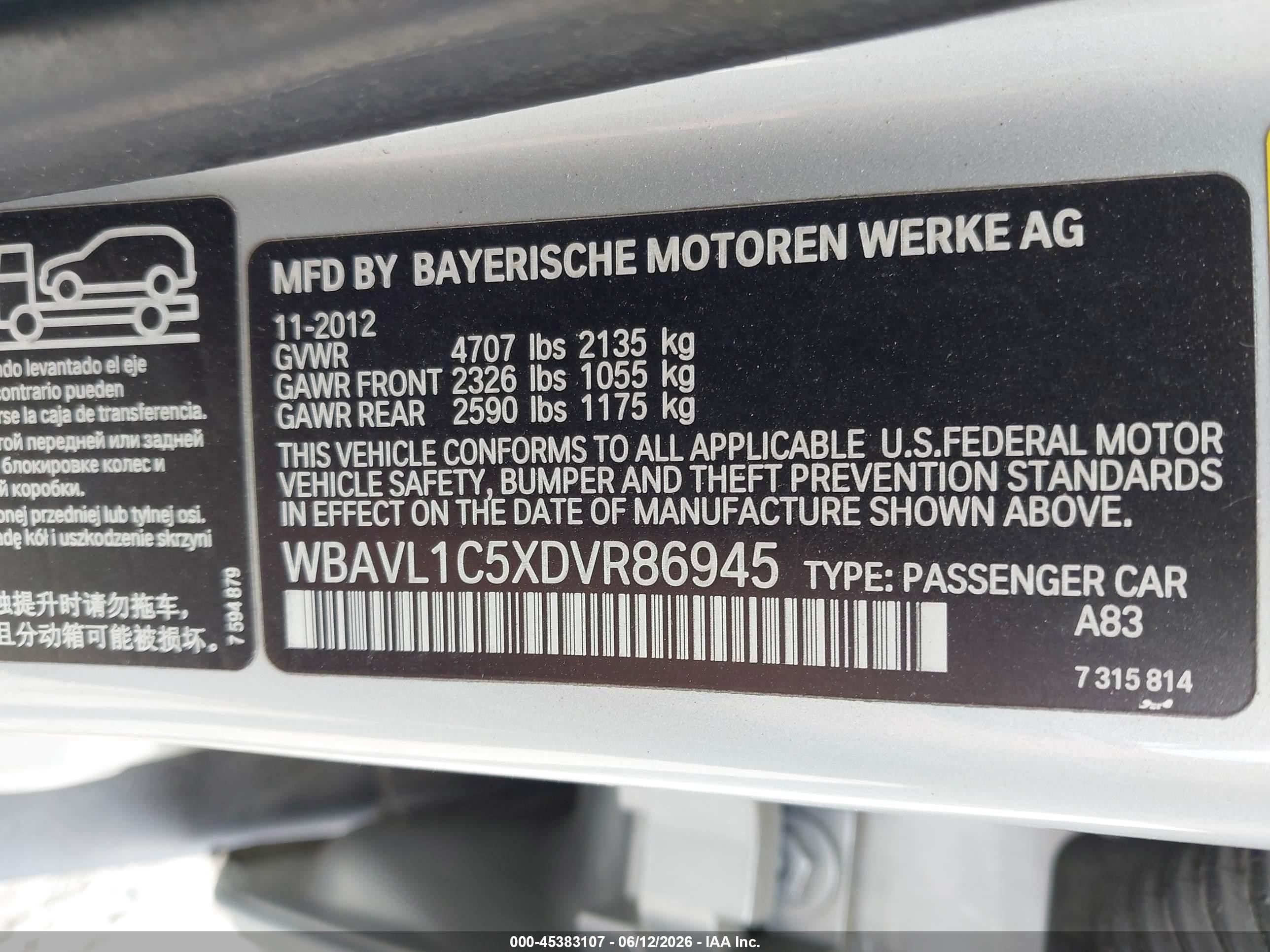 2013 Bmw X1 Xdrive28i Light Blue vin: WBAVL1C5XDVR86945