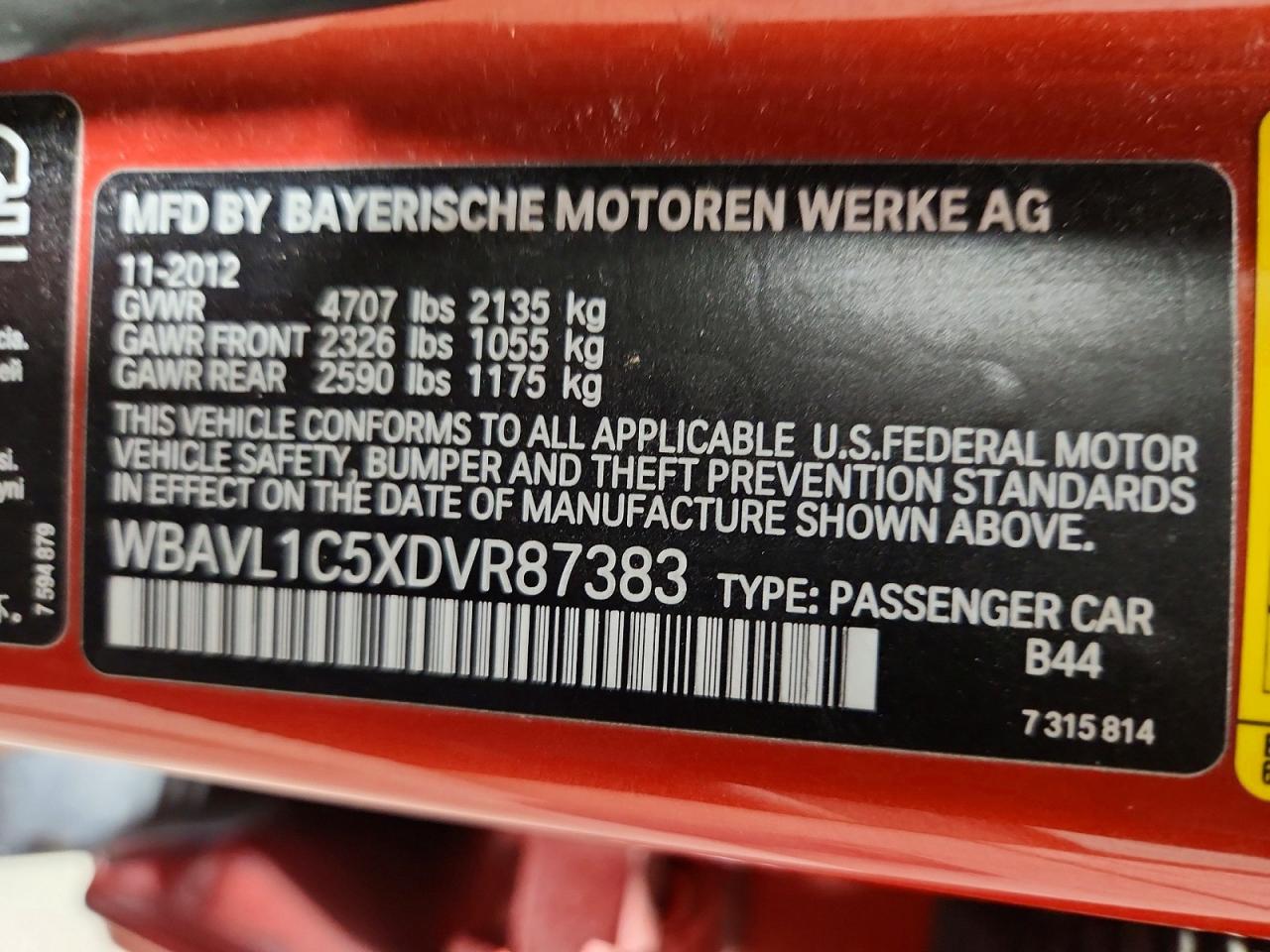 2013 Bmw X1 Xdrive28i Orange vin: WBAVL1C5XDVR87383