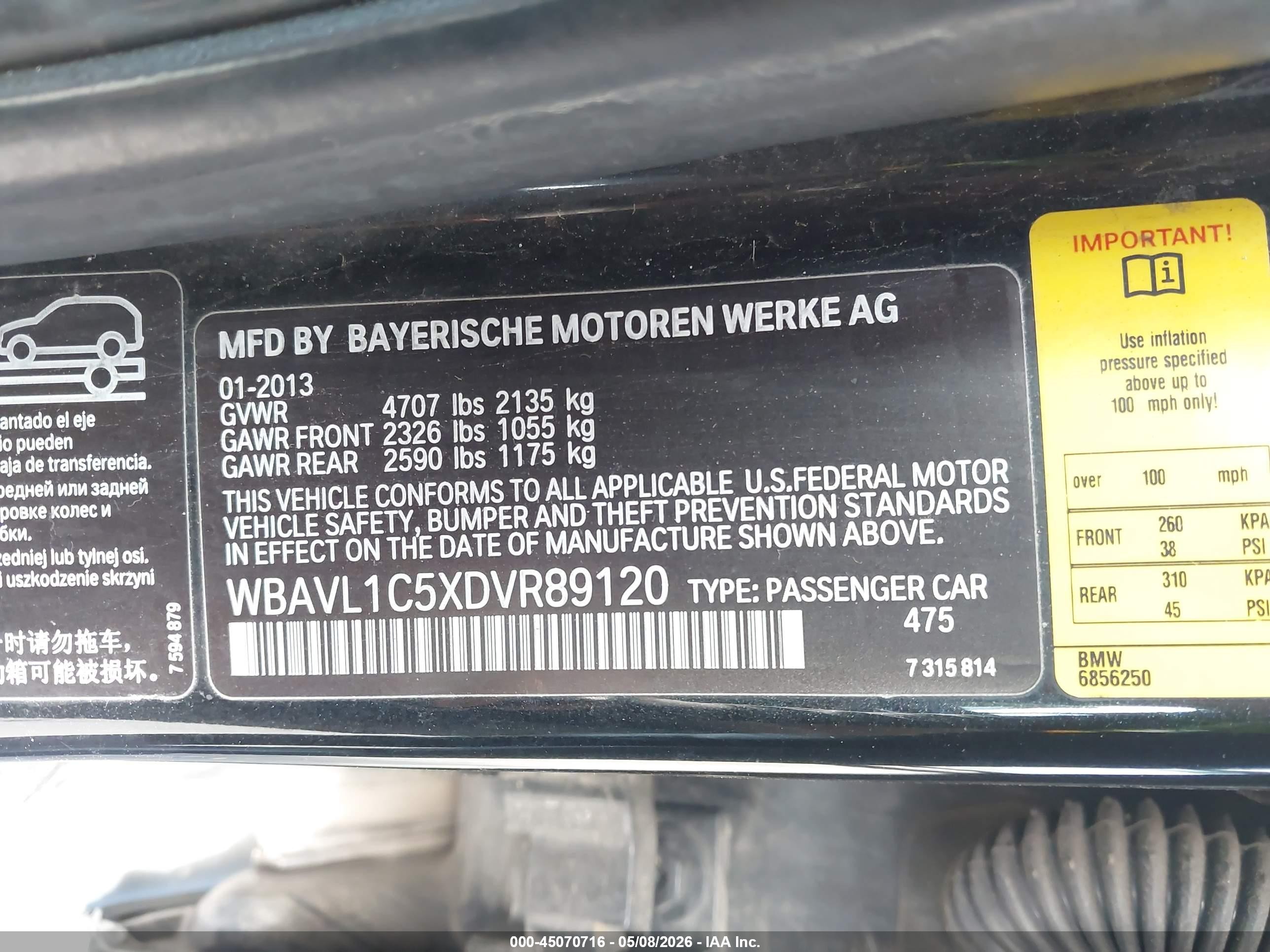 2013 Bmw X1 Xdrive28i Black vin: WBAVL1C5XDVR89120