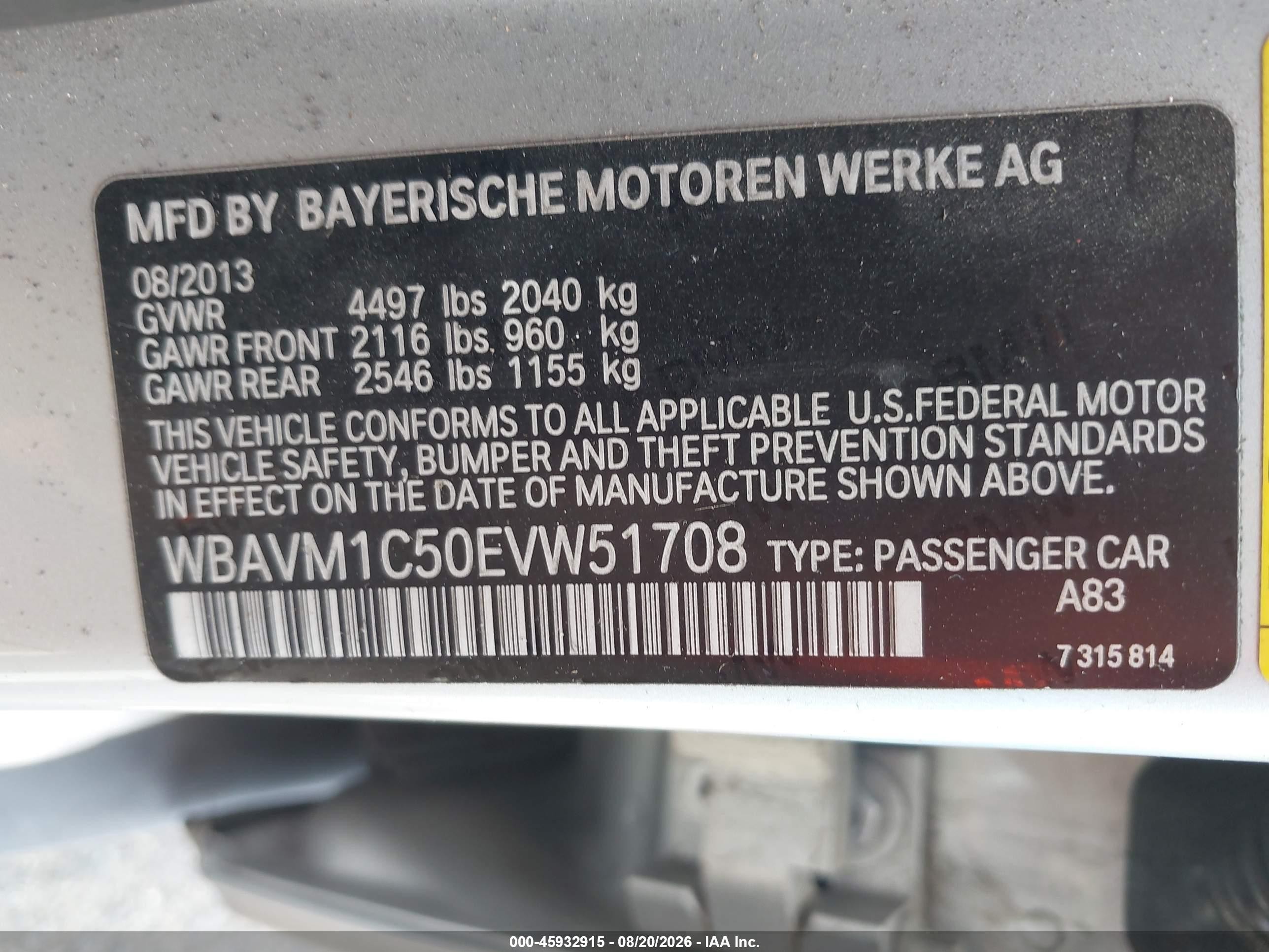 2014 Bmw X1 Sdrive28i Silver vin: WBAVM1C50EVW51708