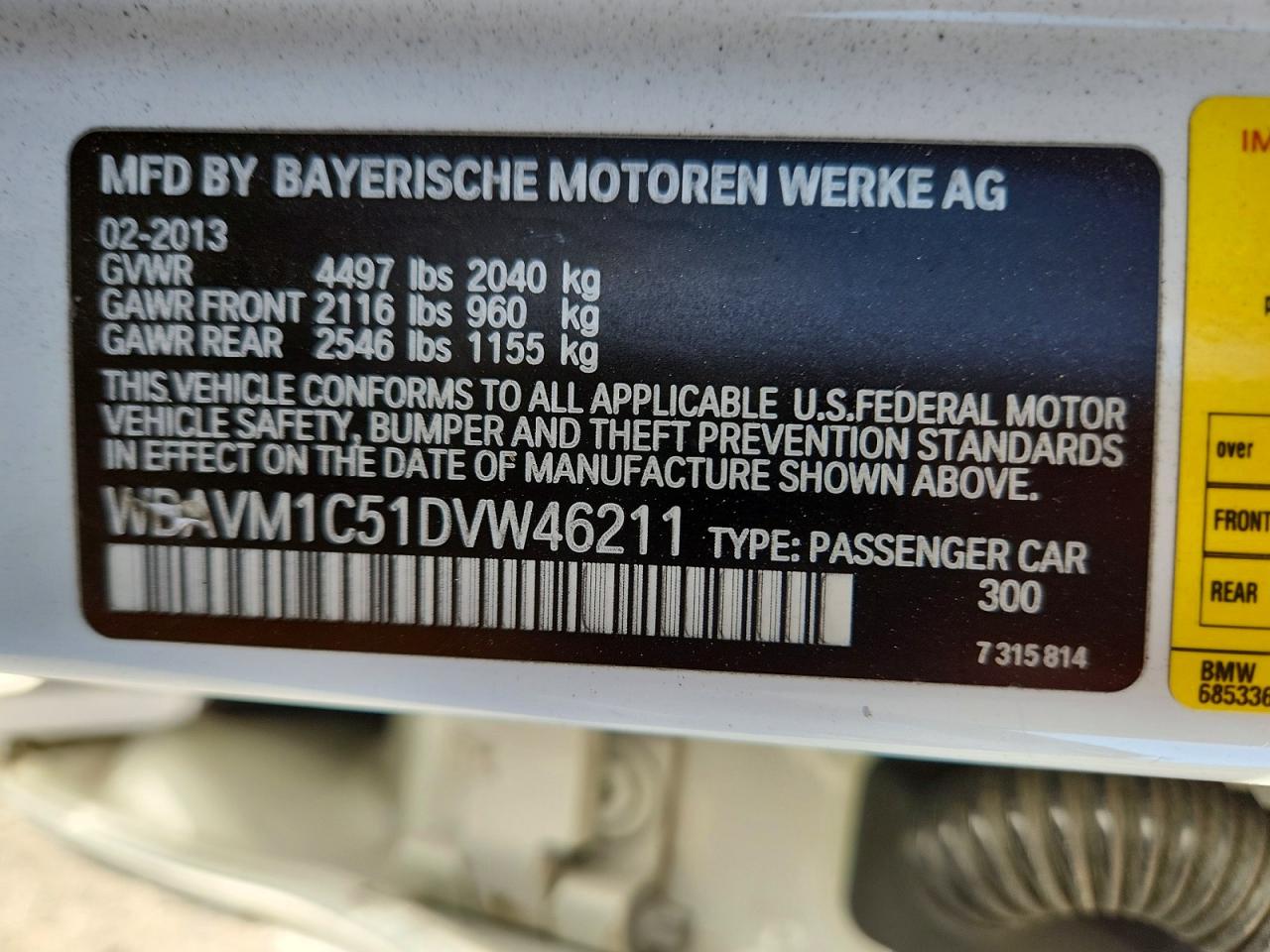 2013 Bmw X1 Sdrive28i White vin: WBAVM1C51DVW46211