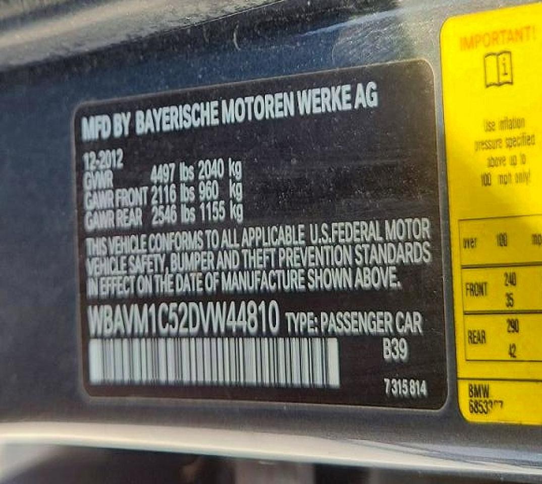 2013 Bmw X1 Sdrive28i Gray vin: WBAVM1C52DVW44810