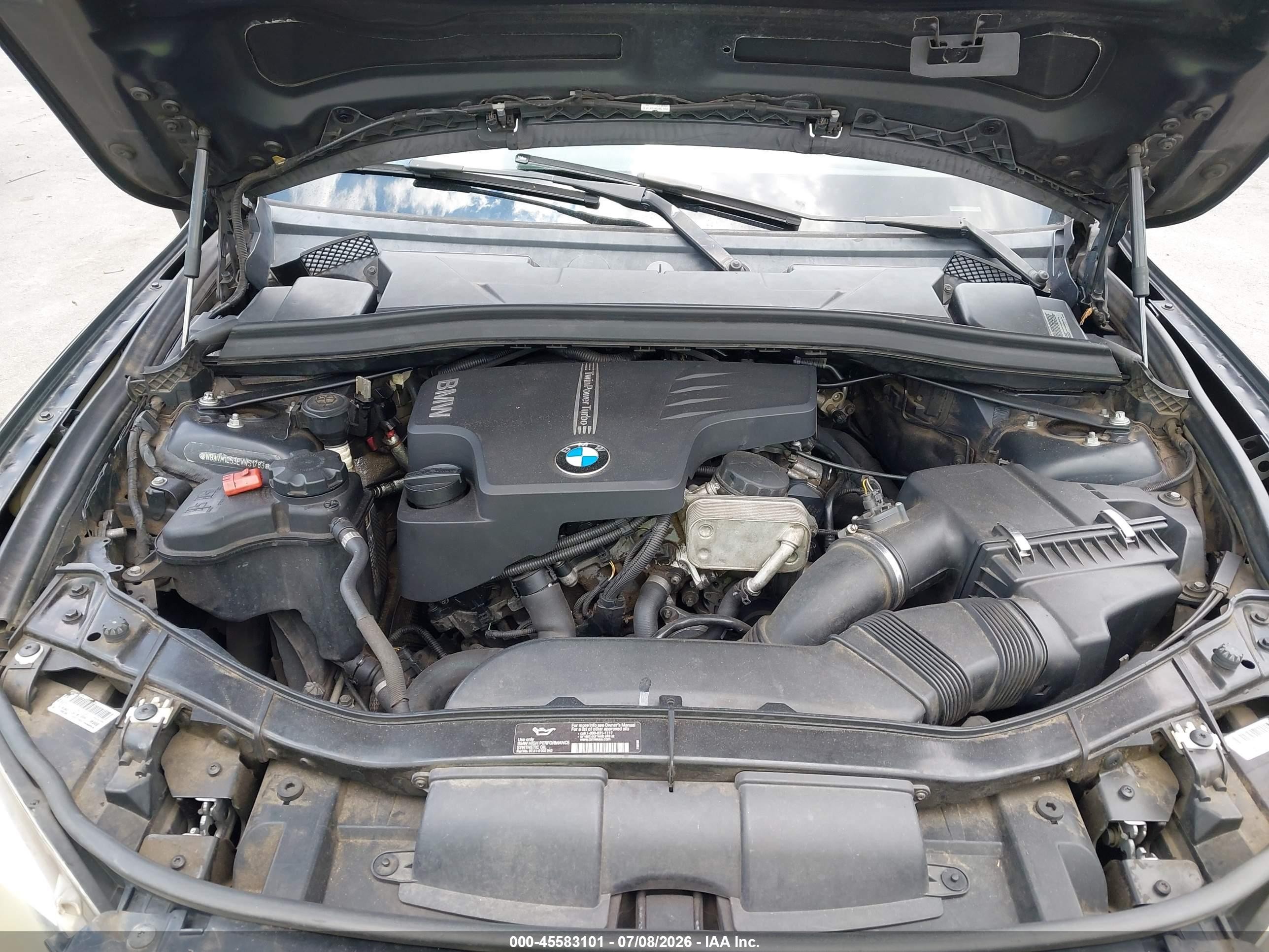 2014 Bmw X1 Sdrive28i Черный vin: WBAVM1C53EVW51783
