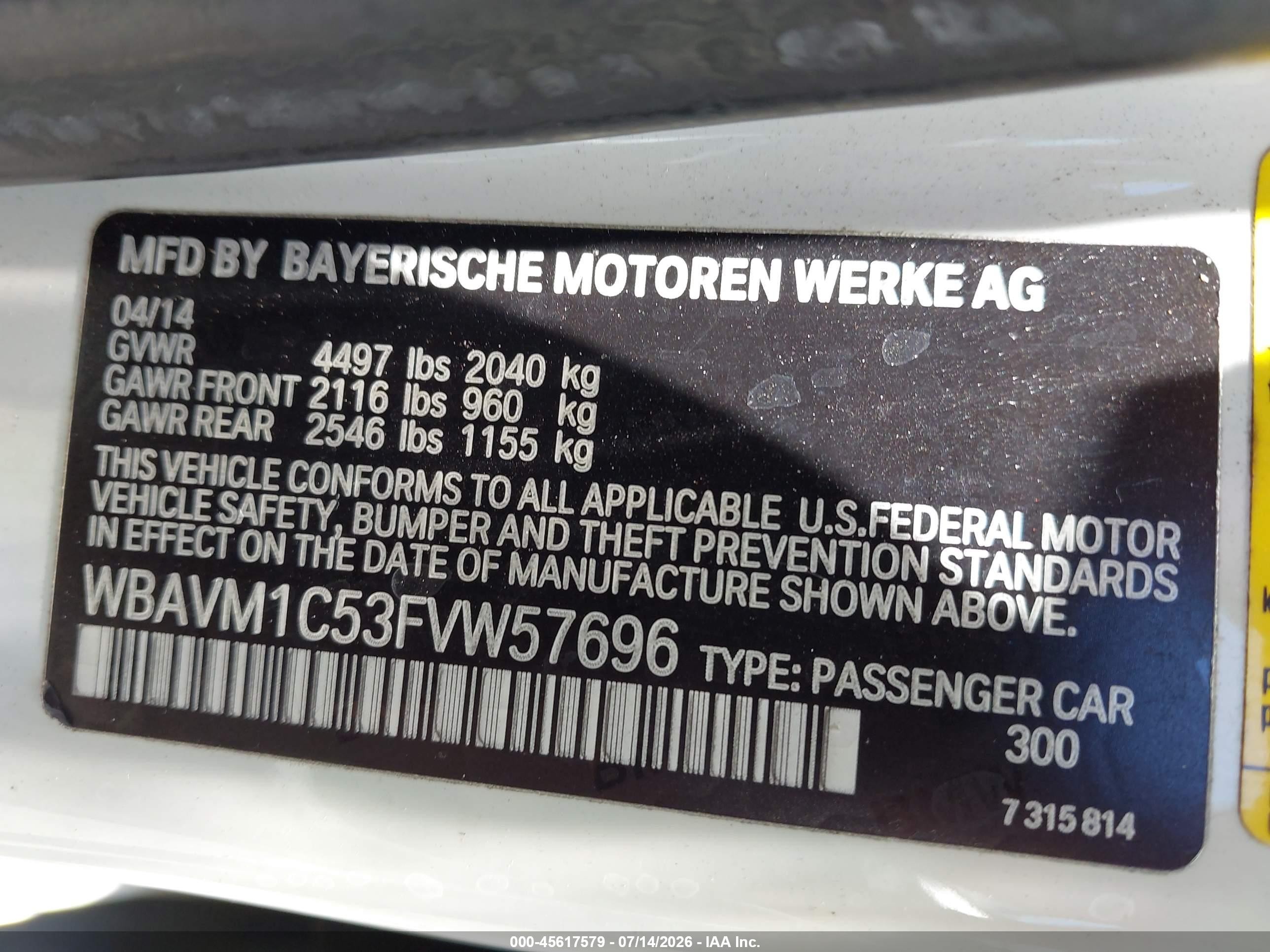 2015 Bmw X1 Sdrive28i White vin: WBAVM1C53FVW57696
