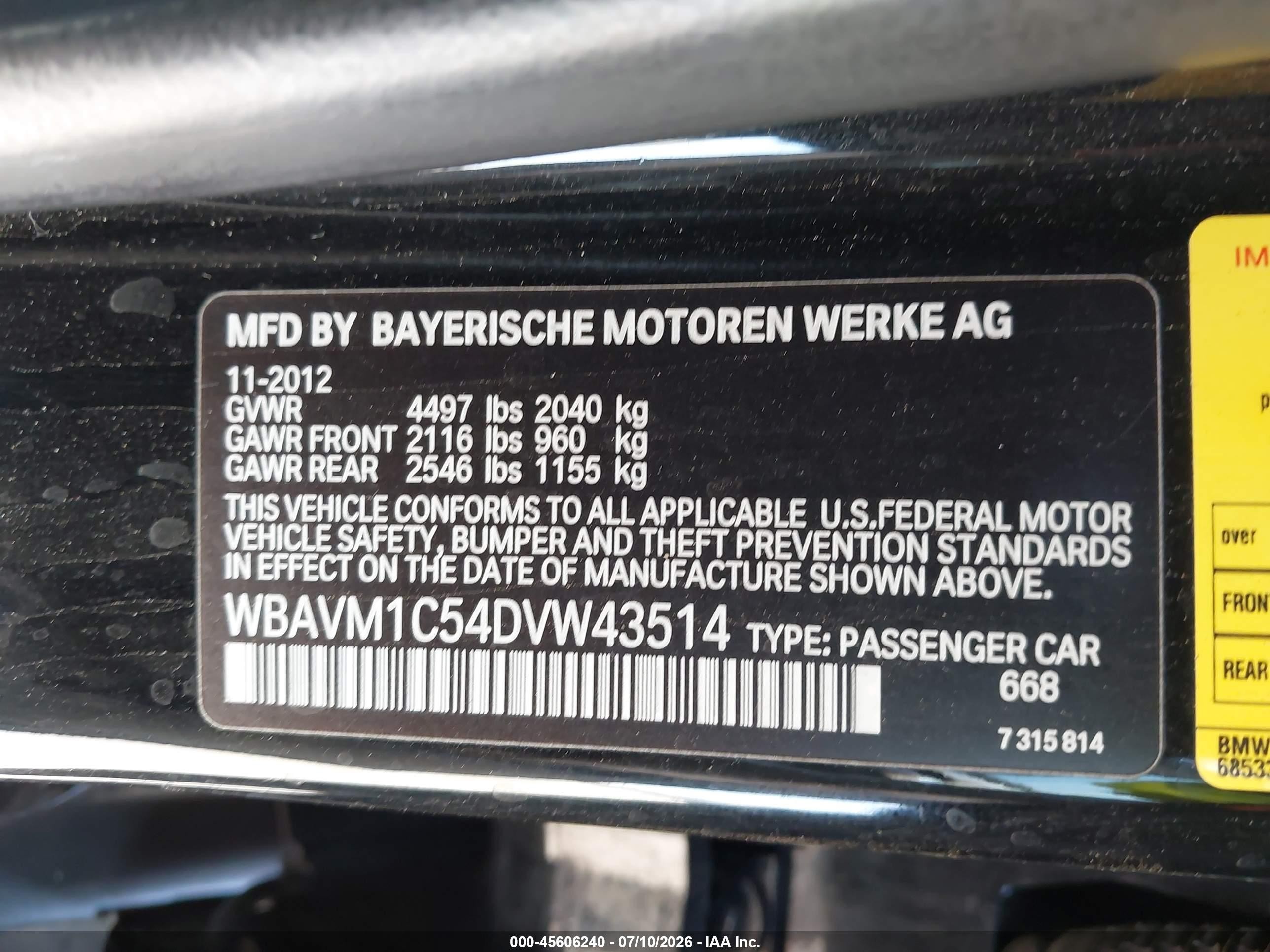 2013 Bmw X1 Sdrive28i Черный vin: WBAVM1C54DVW43514