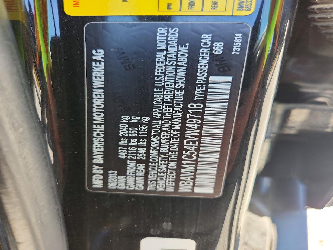2014 Bmw X1 Sdrive28i Black vin: WBAVM1C54EVW49718