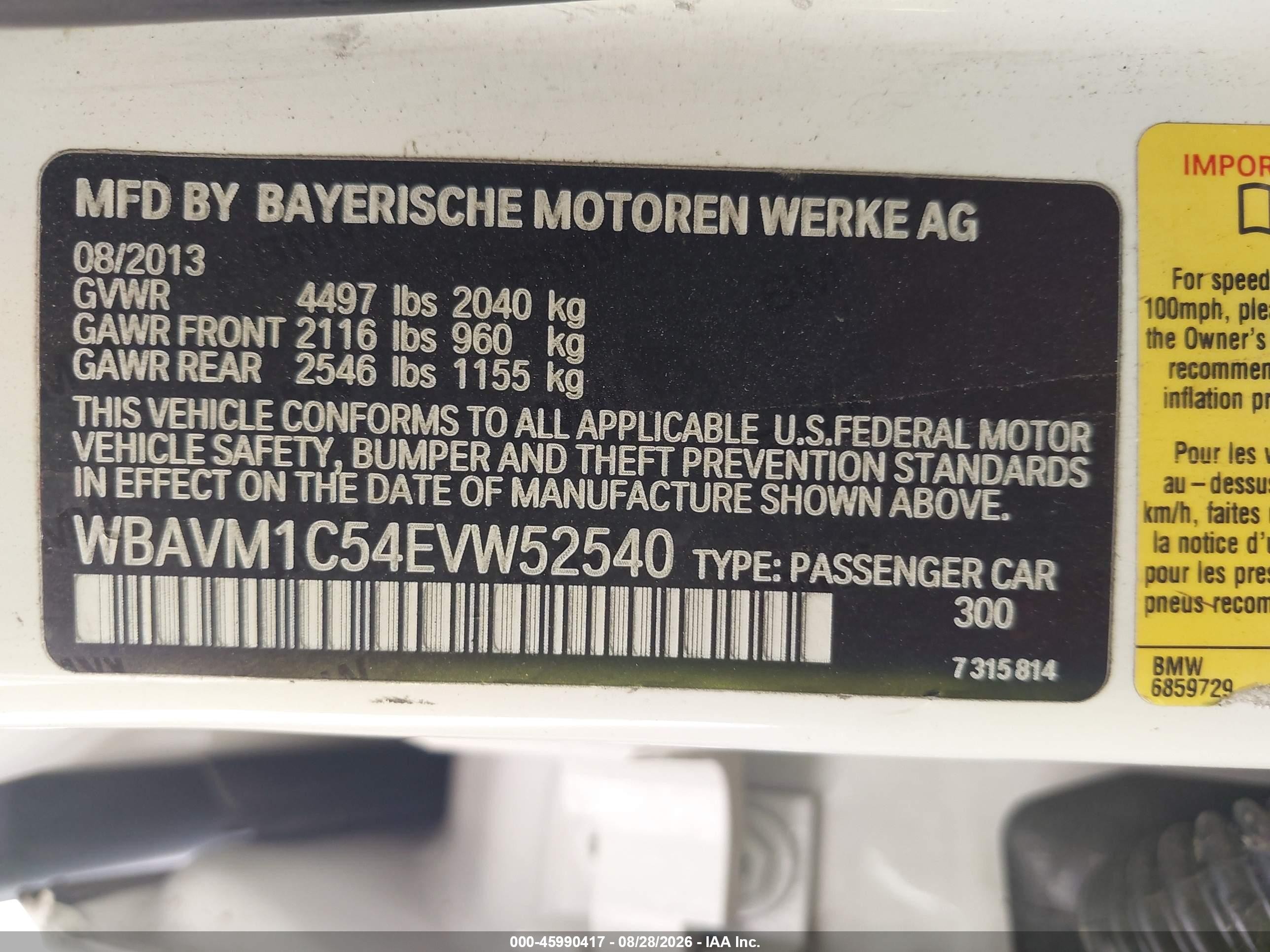2014 Bmw X1 Sdrive28i White vin: WBAVM1C54EVW52540
