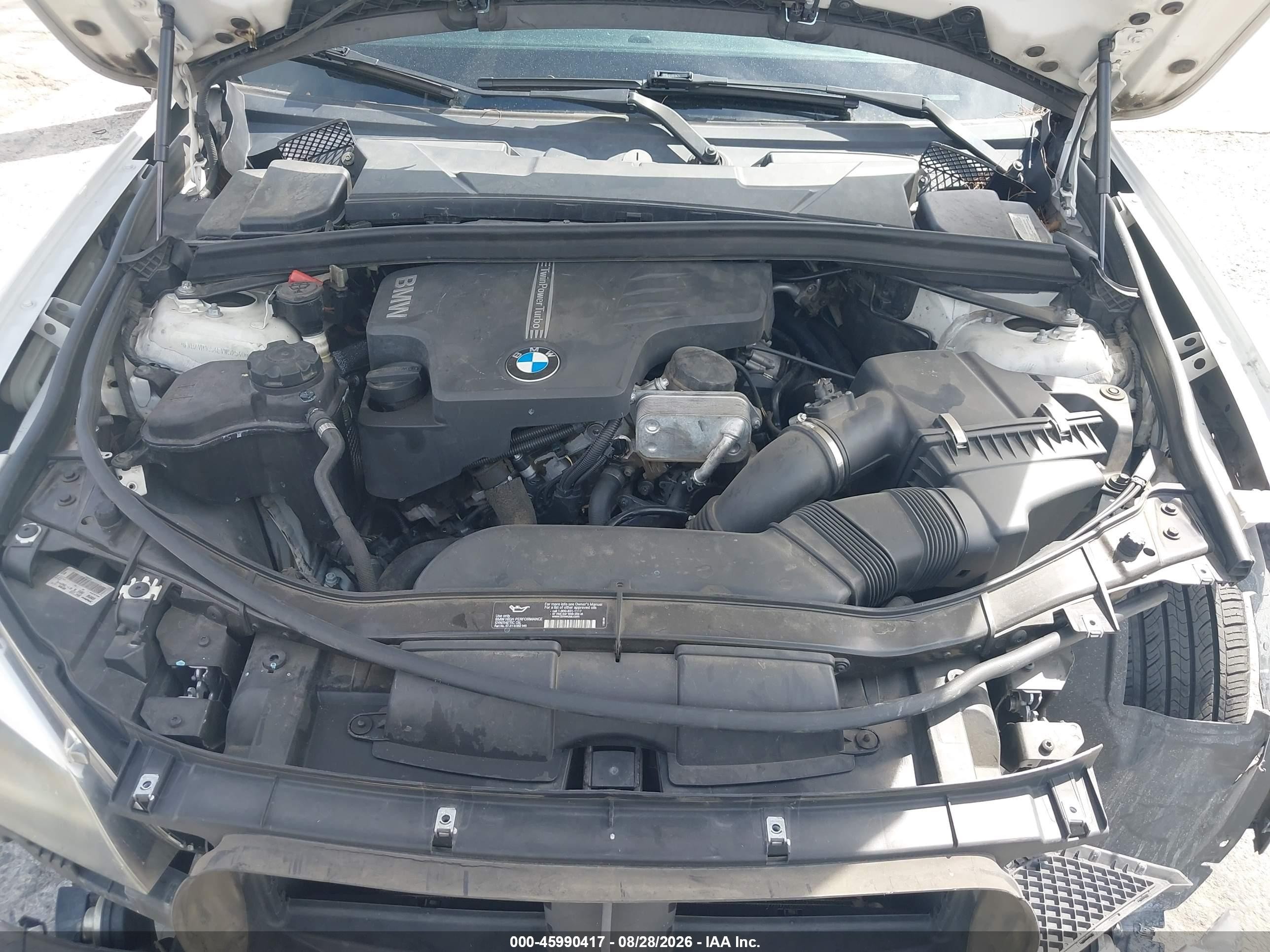 2014 Bmw X1 Sdrive28i White vin: WBAVM1C54EVW52540