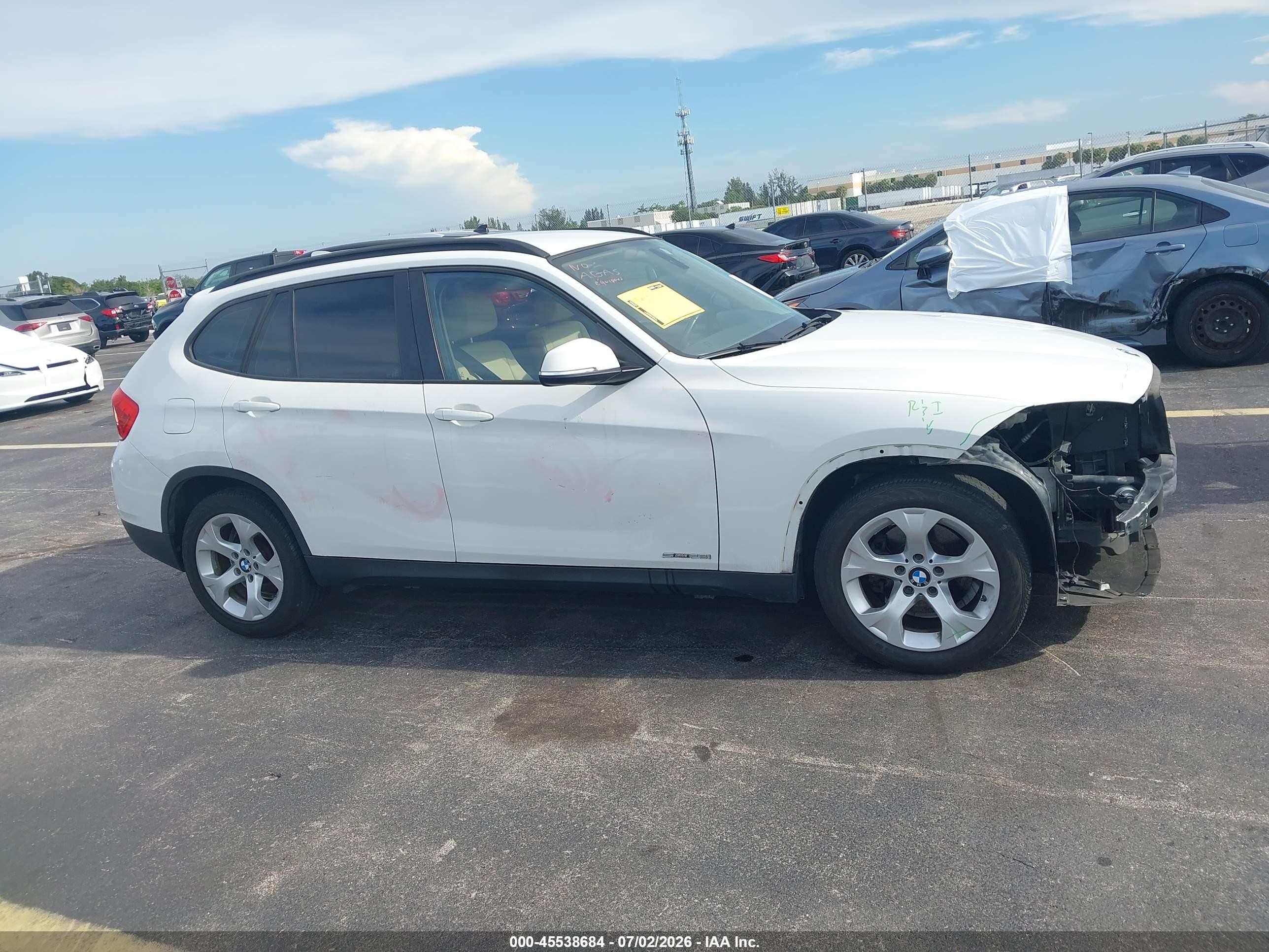 2014 Bmw X1 Sdrive28i White vin: WBAVM1C54EVW55969