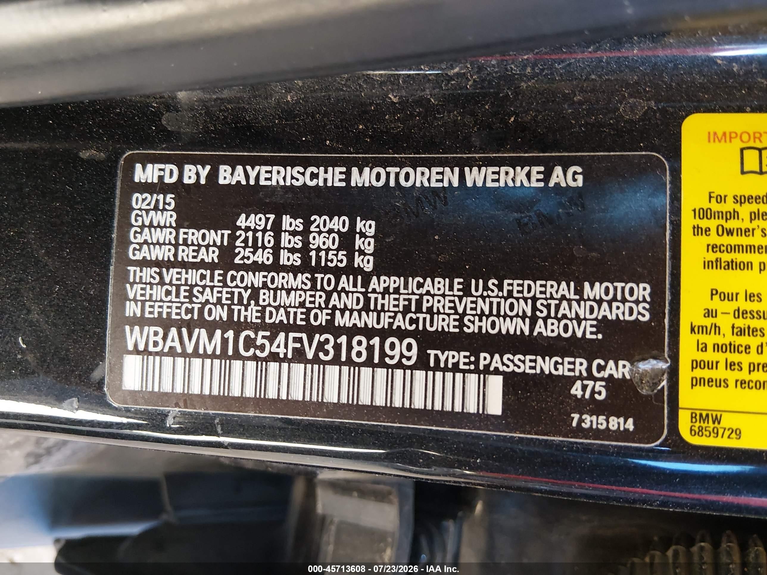 2015 Bmw X1 Sdrive28i Black vin: WBAVM1C54FV318199