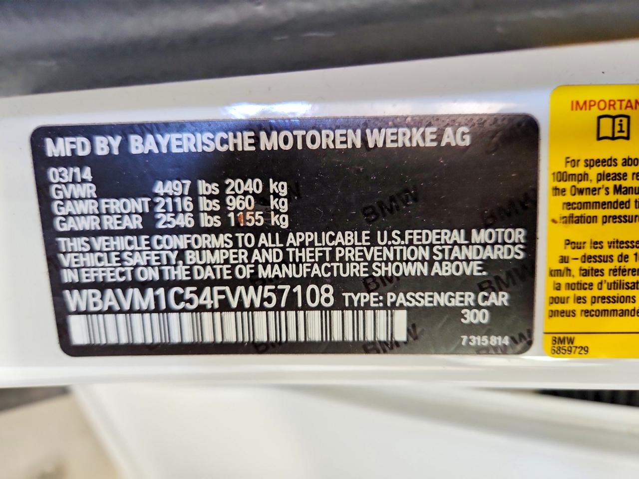 2015 Bmw X1 Sdrive28i White vin: WBAVM1C54FVW57108