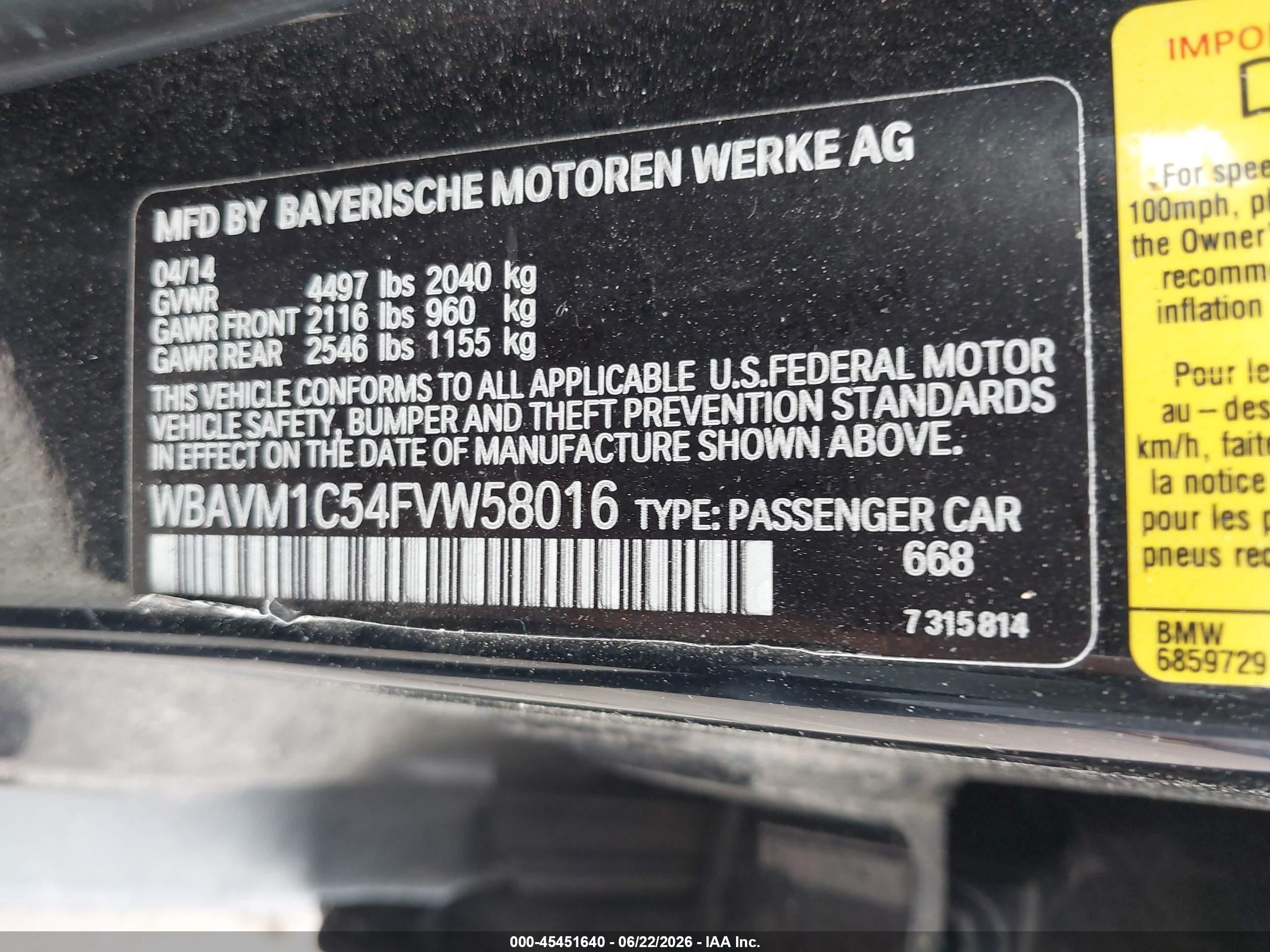 2015 Bmw X1 Sdrive28i Black vin: WBAVM1C54FVW58016