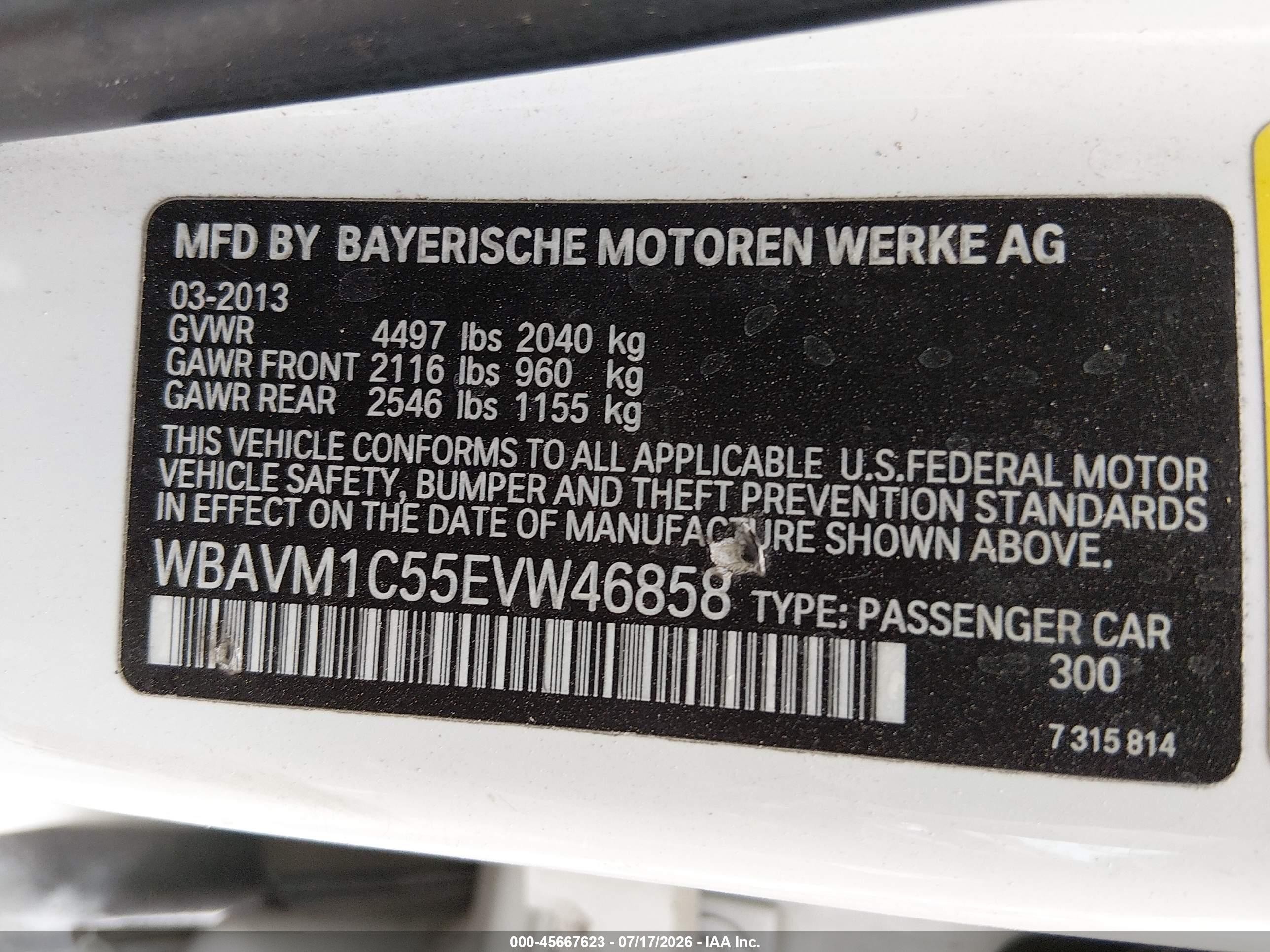 2014 Bmw X1 Sdrive28i Белый vin: WBAVM1C55EVW46858