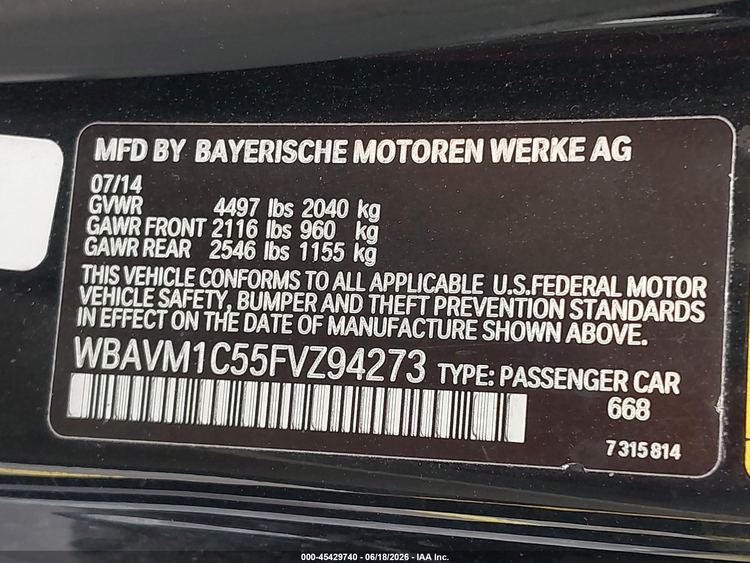 2015 Bmw X1 Sdrive28i Black vin: WBAVM1C55FVZ94273