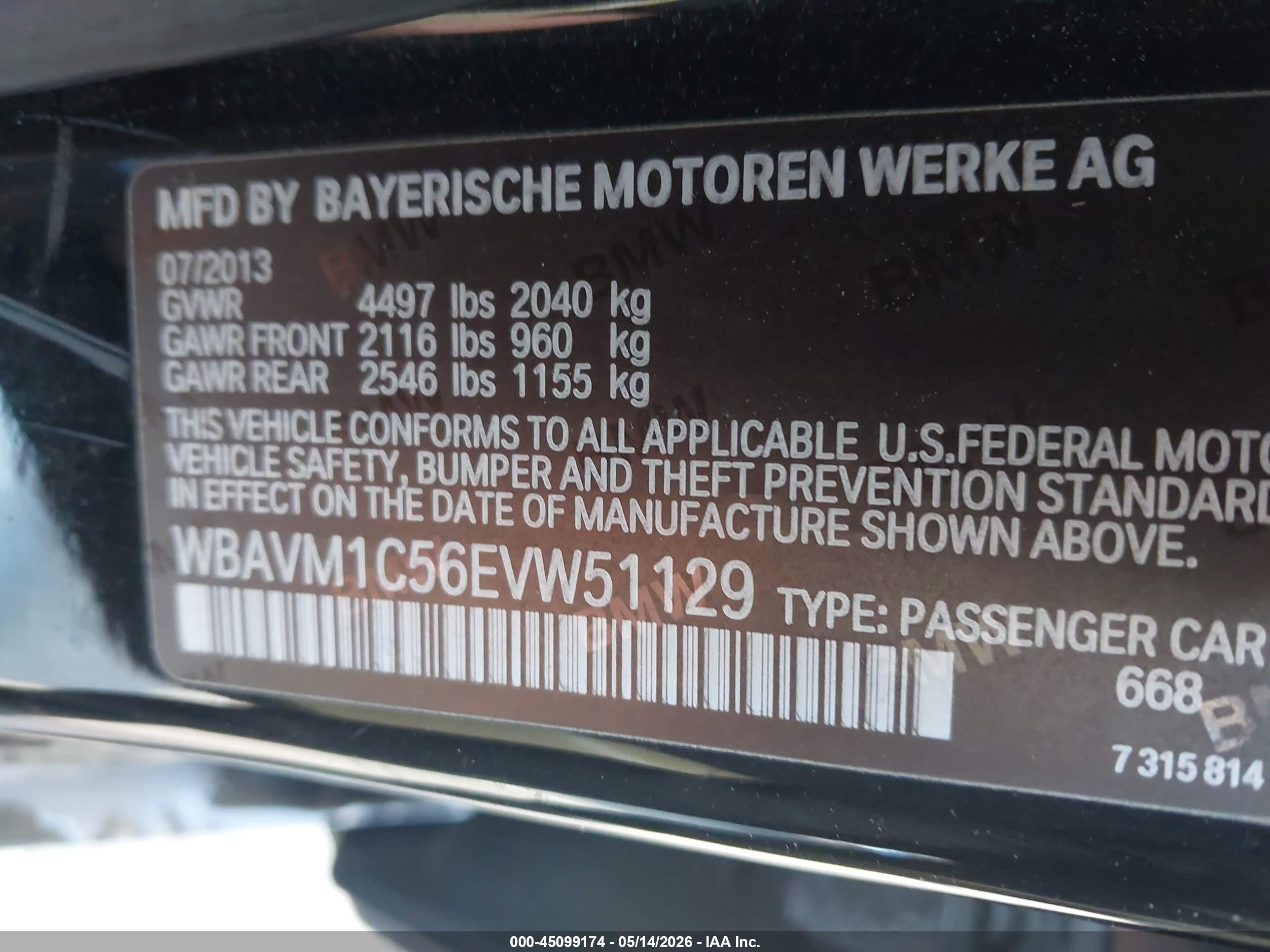 2014 Bmw X1 Sdrive28i Black vin: WBAVM1C56EVW51129