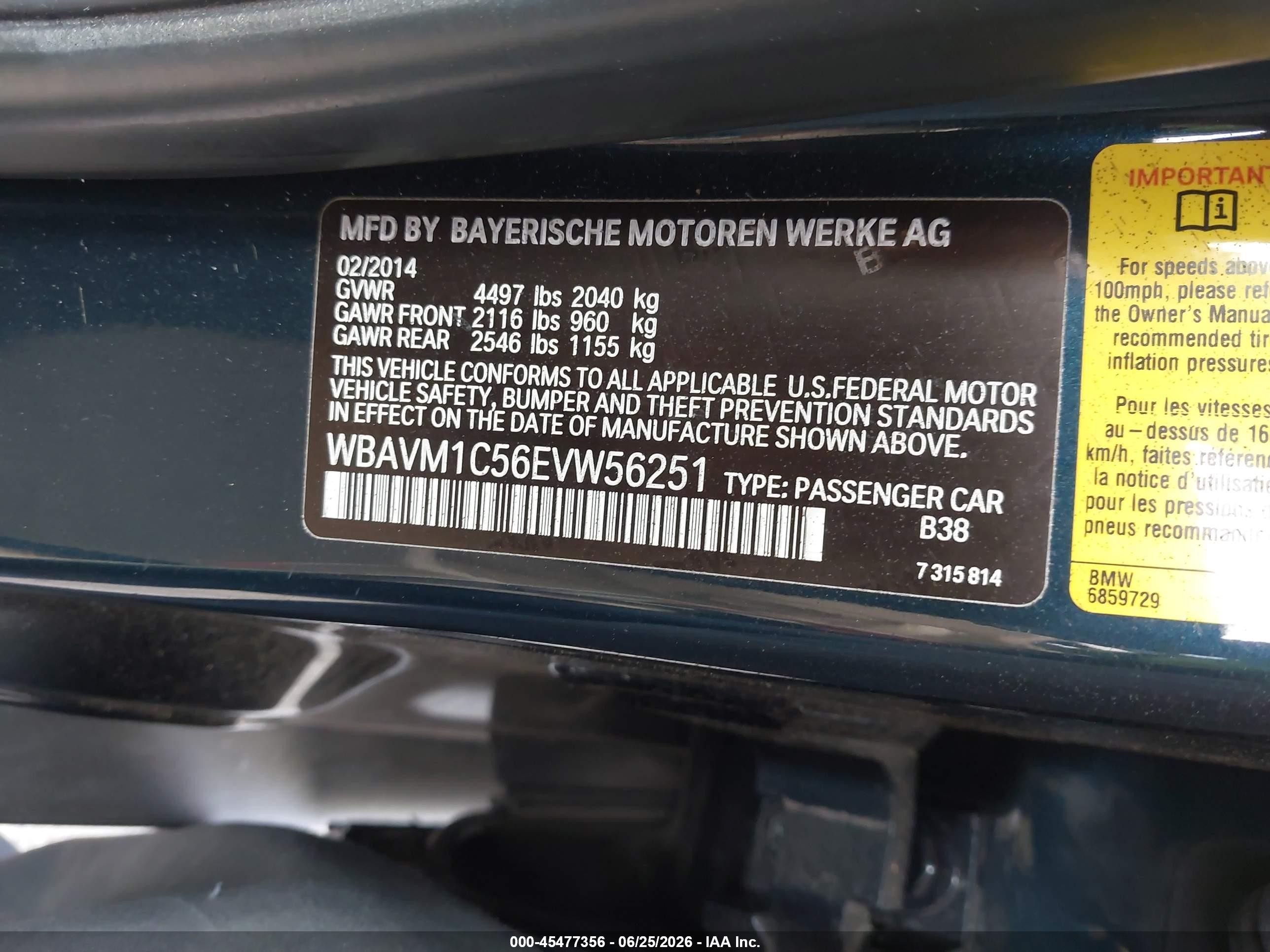 2014 Bmw X1 Sdrive28i Blue vin: WBAVM1C56EVW56251