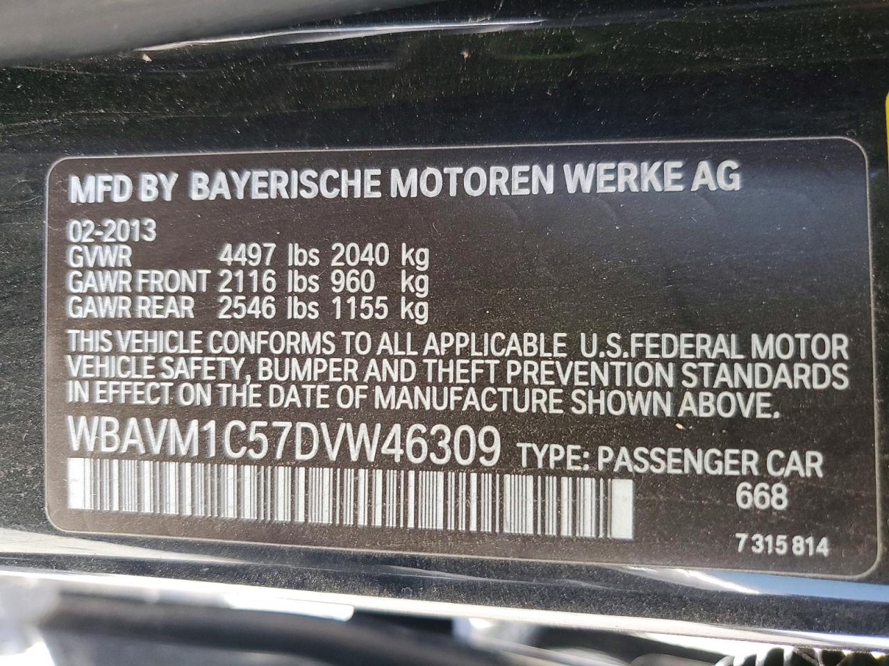 2013 Bmw X1 Sdrive28i Black vin: WBAVM1C57DVW46309