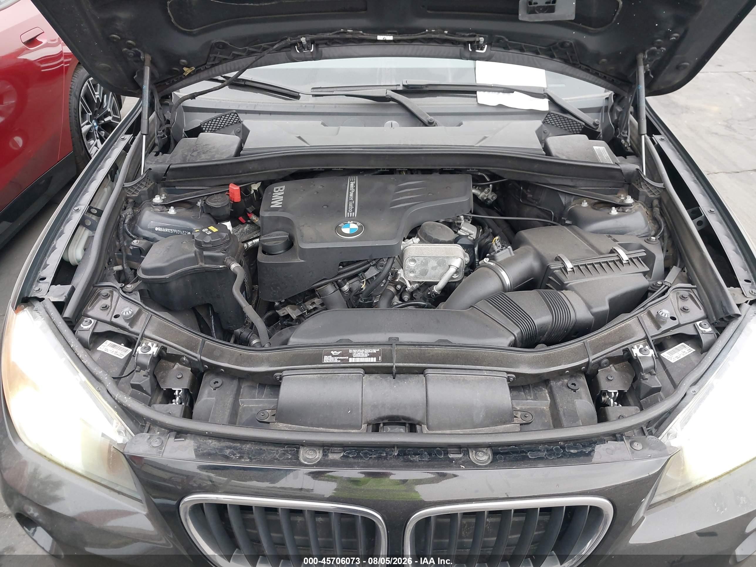 2015 Bmw X1 Sdrive28i Gray vin: WBAVM1C57FV314521