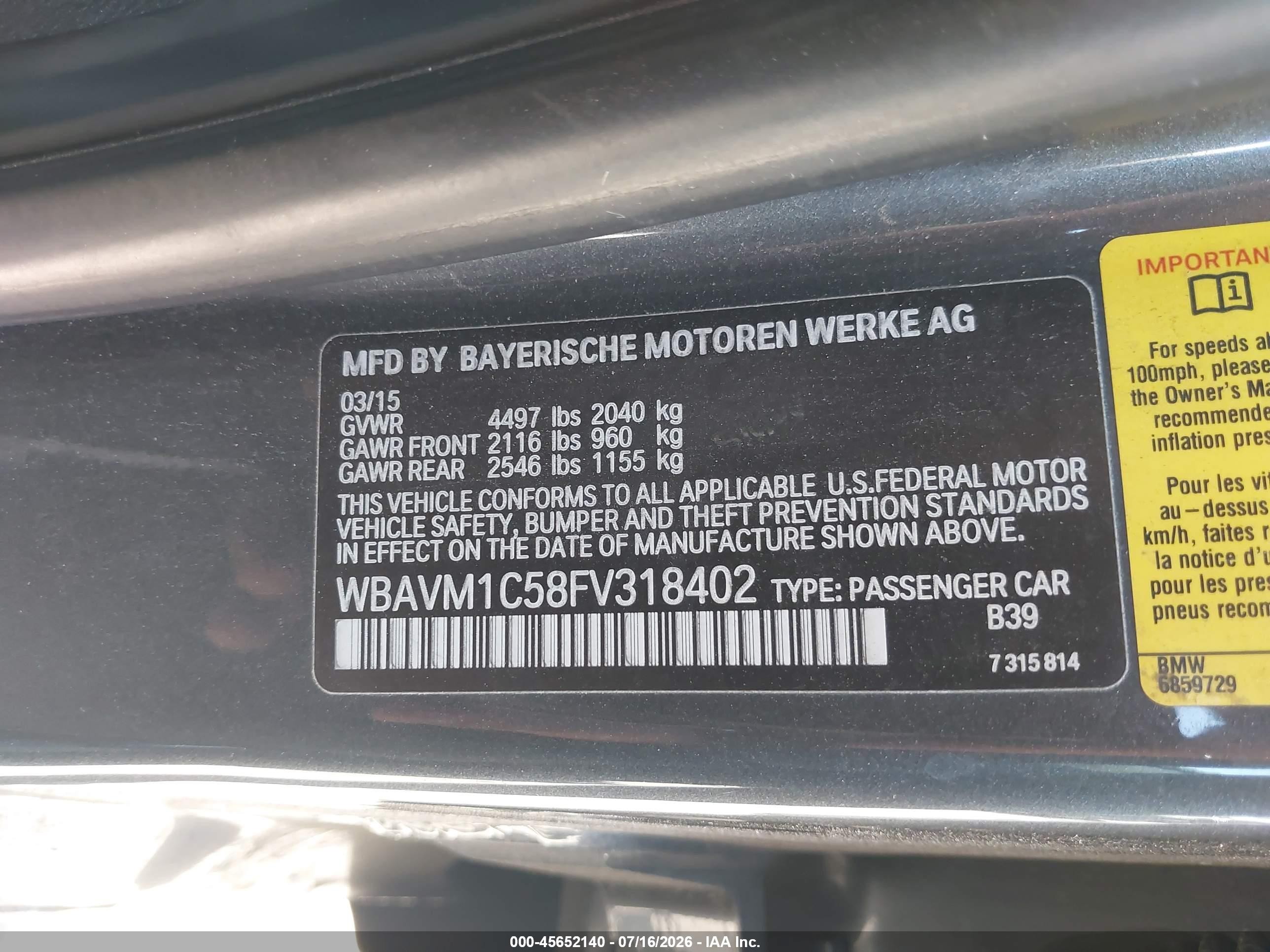 2015 Bmw X1 Sdrive28i Black vin: WBAVM1C58FV318402